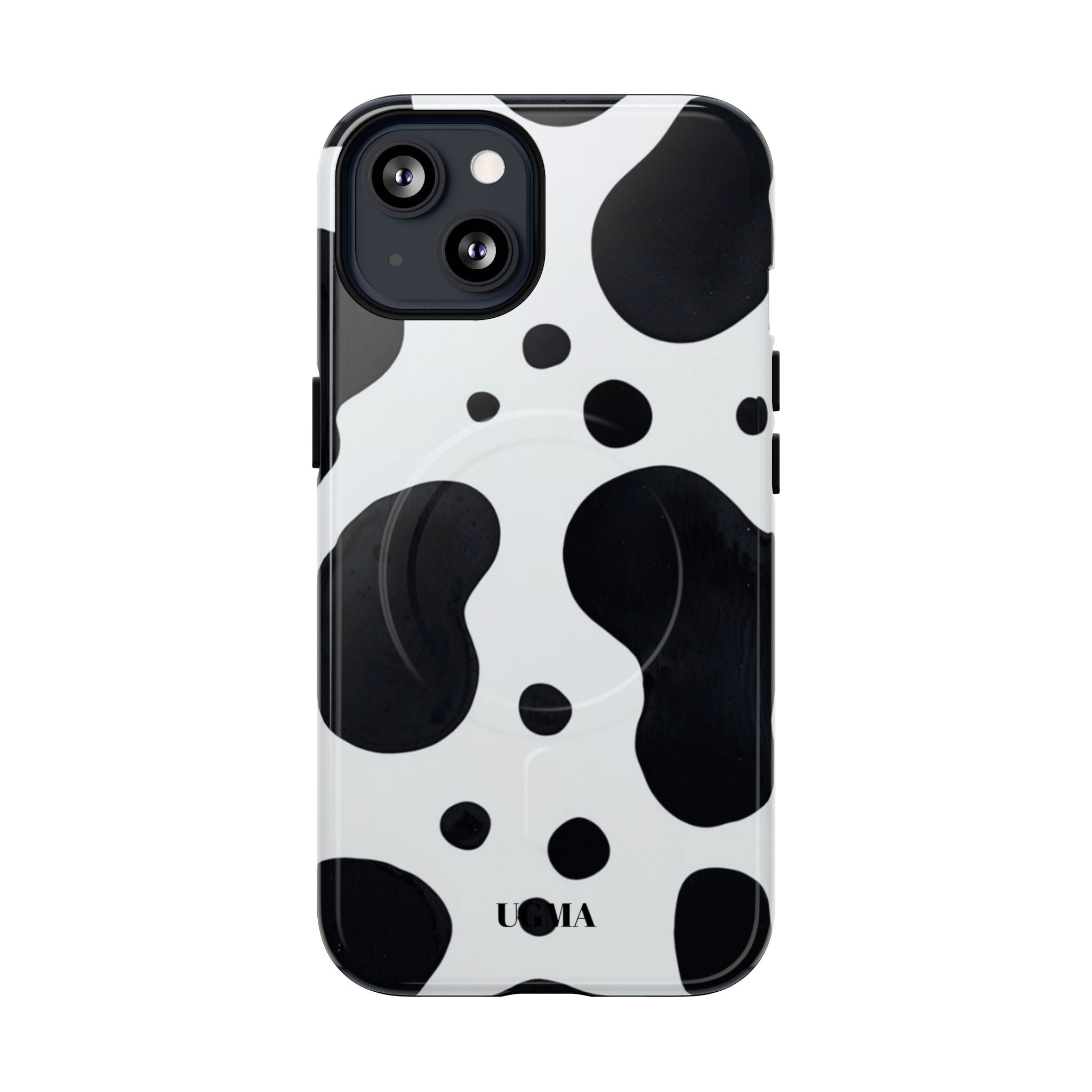Cow Print Tough Magnetic Phone Case — Black & White Protective iPhone Cover