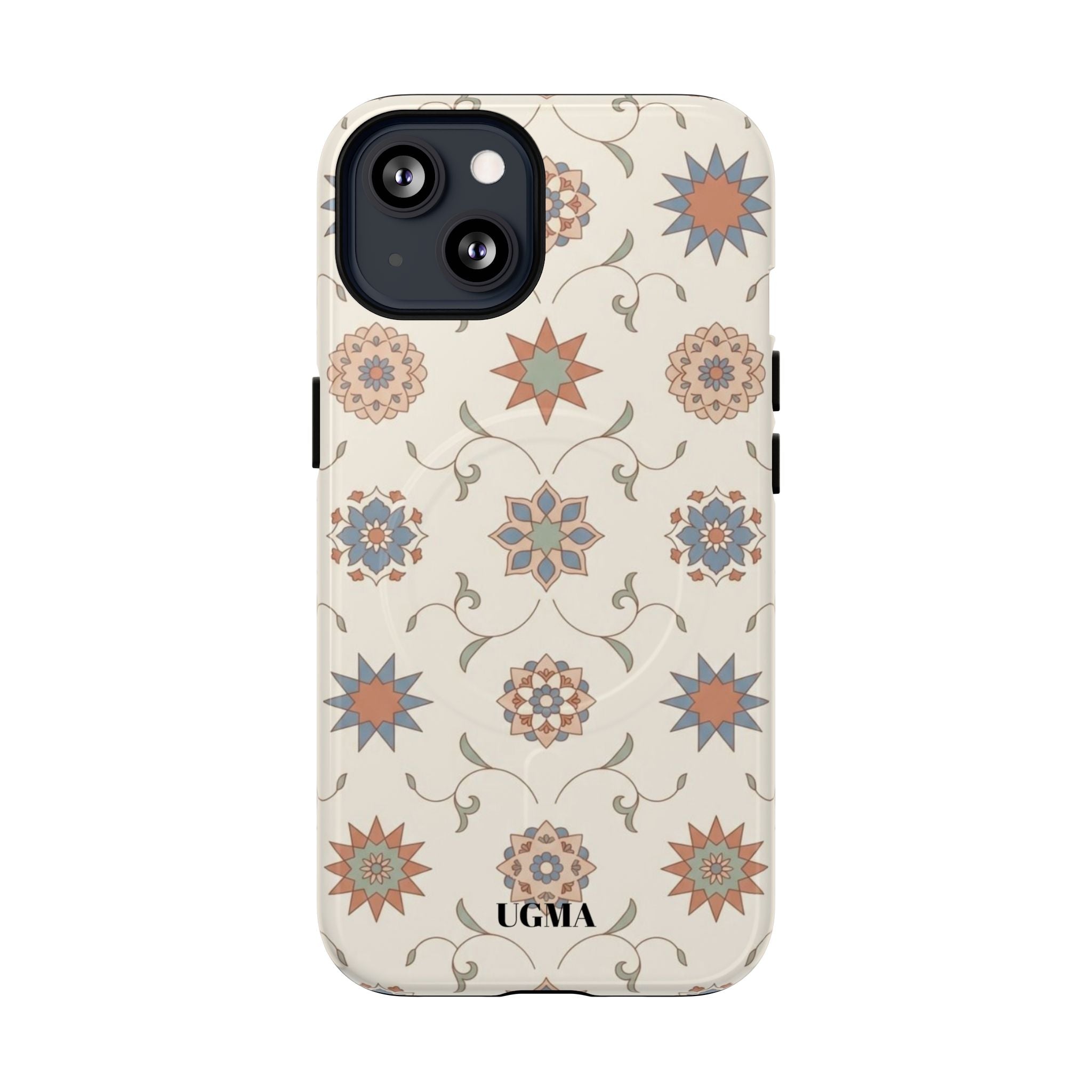 Floral Moroccan Tough Magnetic Phone Case — Boho Vintage Star Tile Design
