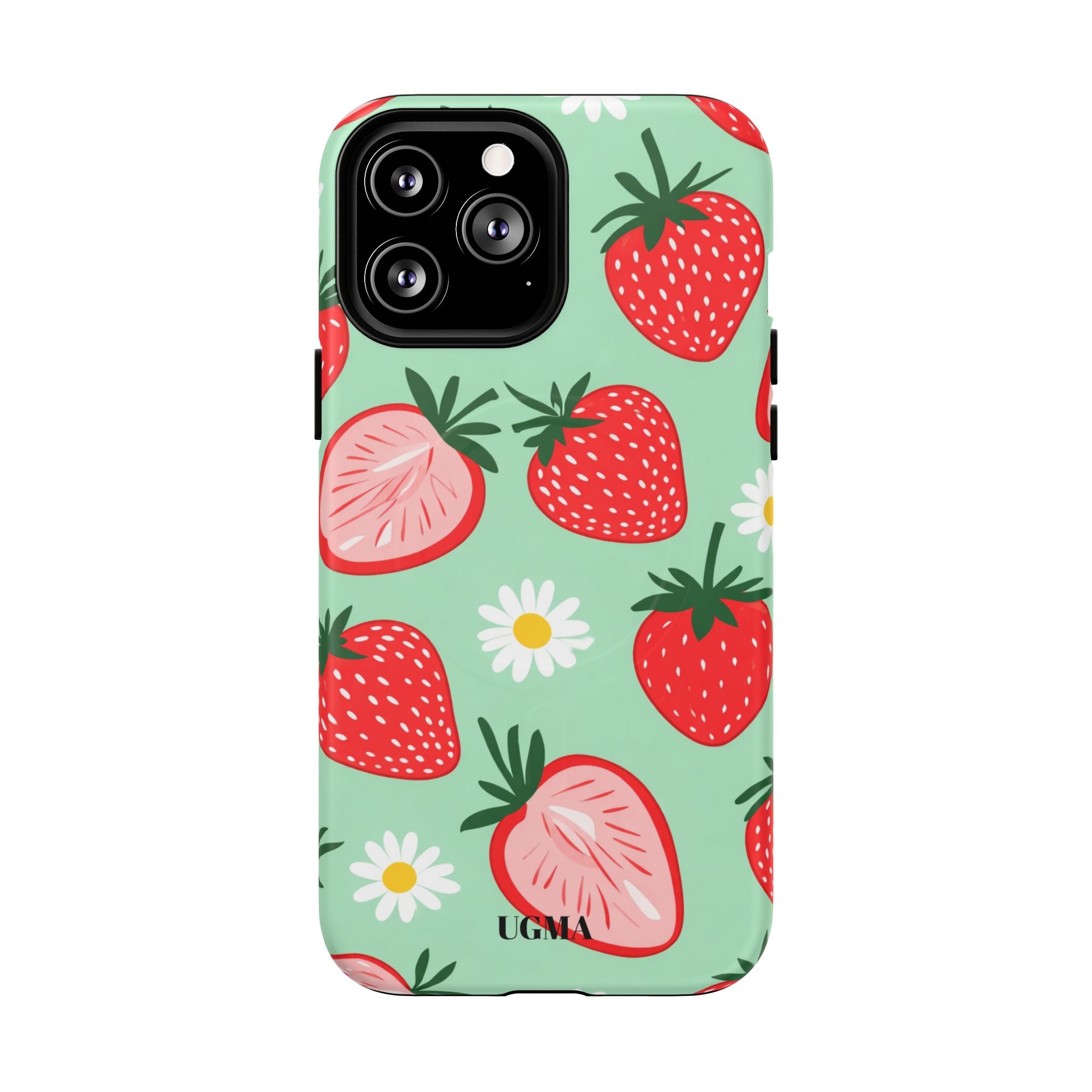 Strawberry Daisy Tough Magnetic Phone Case — Protective Floral iPhone Cover