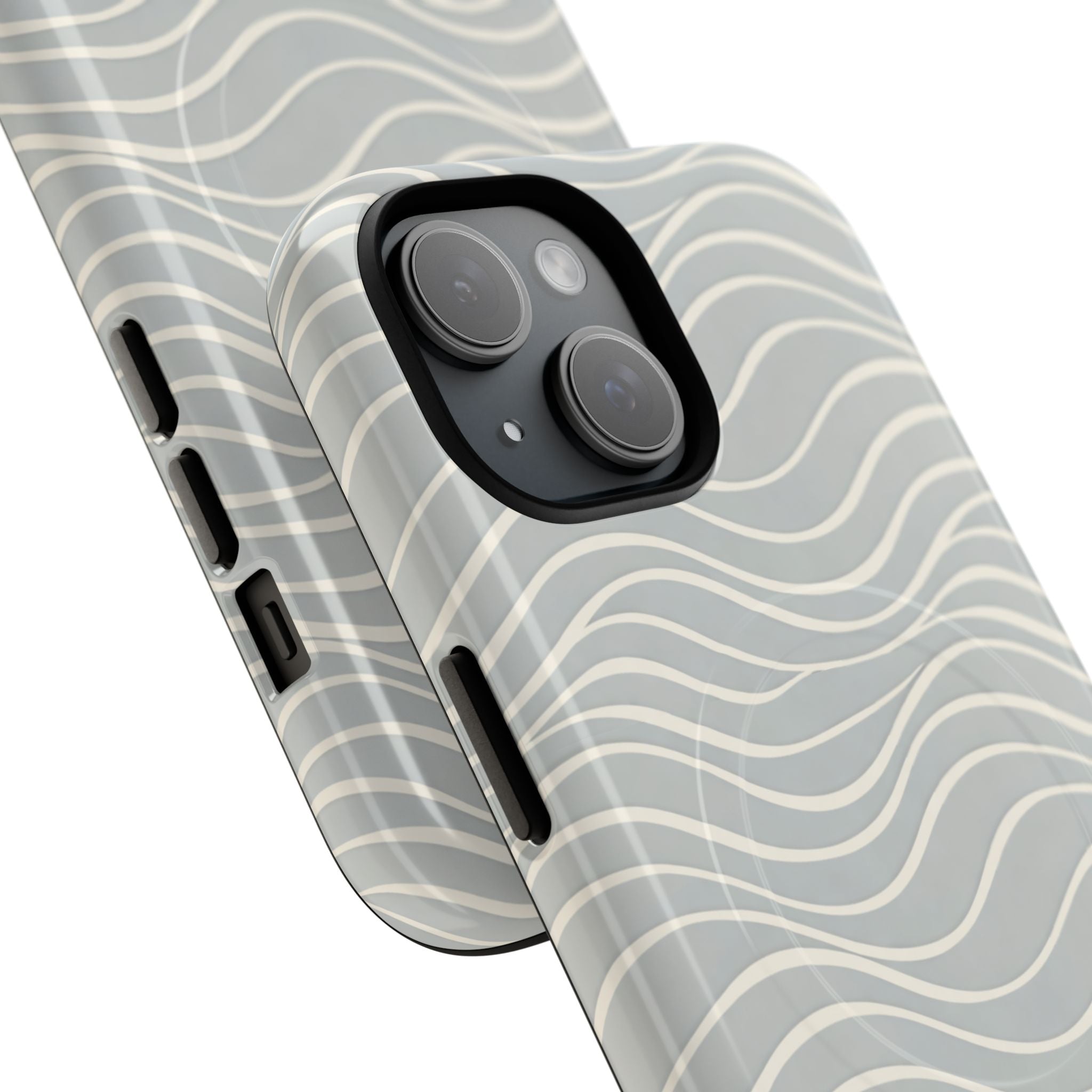 Magnetic Tough Phone Case — Neutral Wave Pattern, Protective Magnet Mount Compatible
