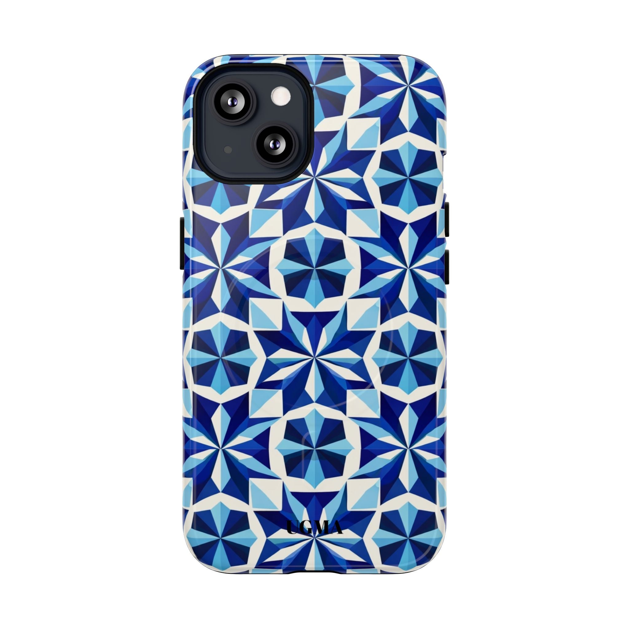 Blue Geometric Mosaic Tough Magnetic Phone Case