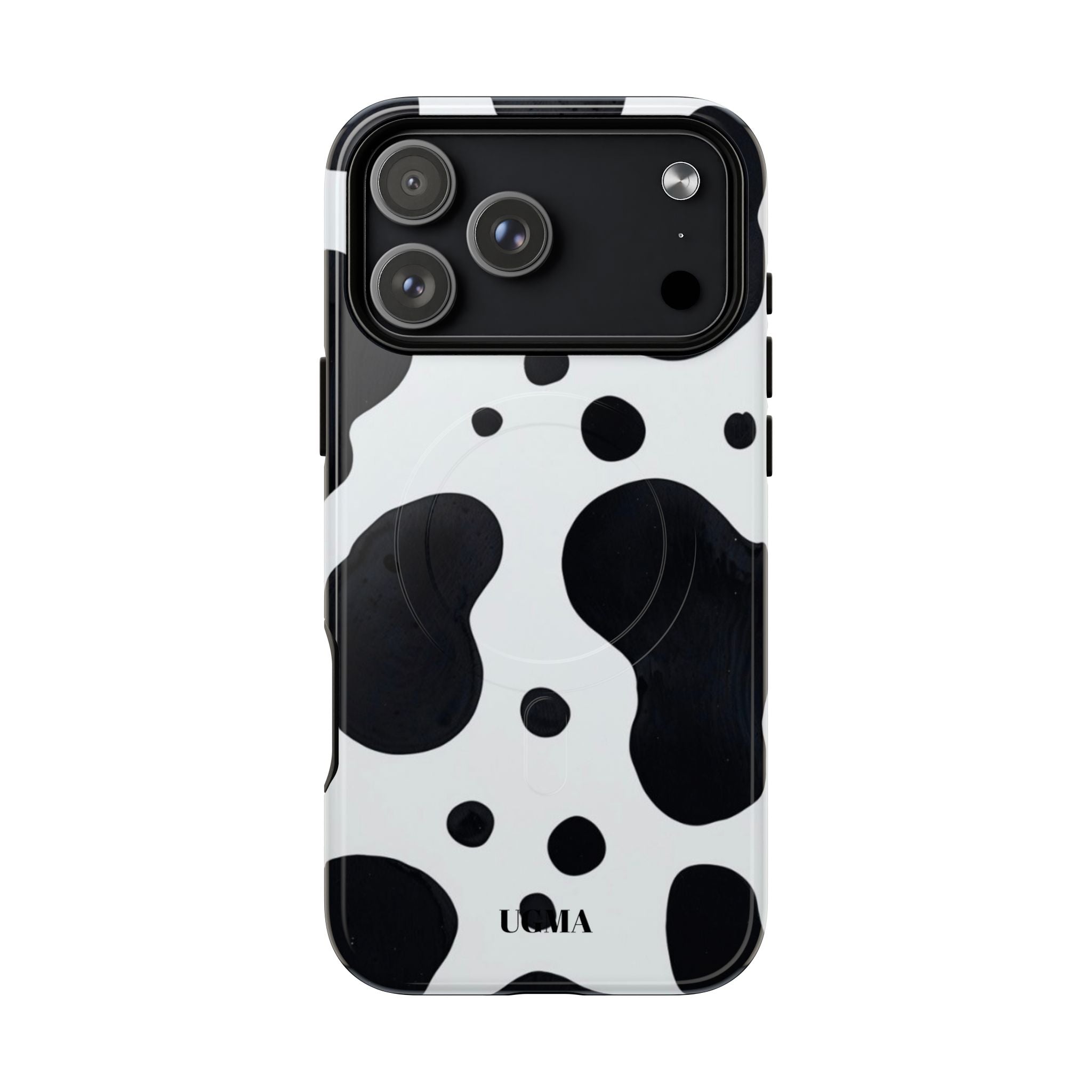 Cow Print Tough Magnetic Phone Case — Black & White Protective iPhone Cover