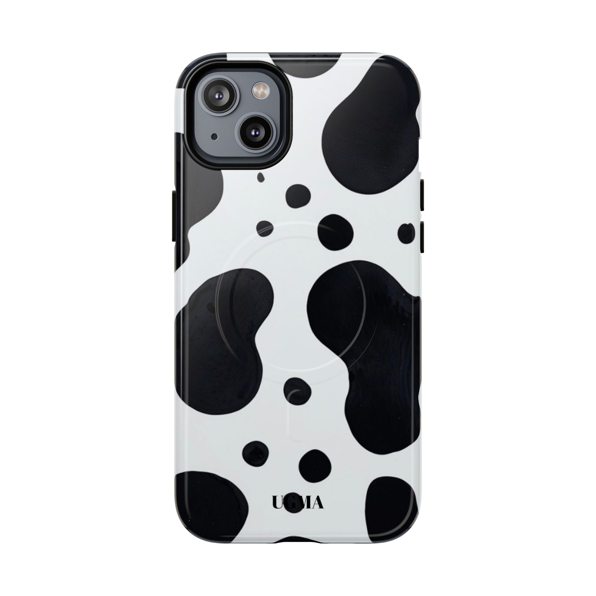 Cow Print Tough Magnetic Phone Case — Black & White Protective iPhone Cover