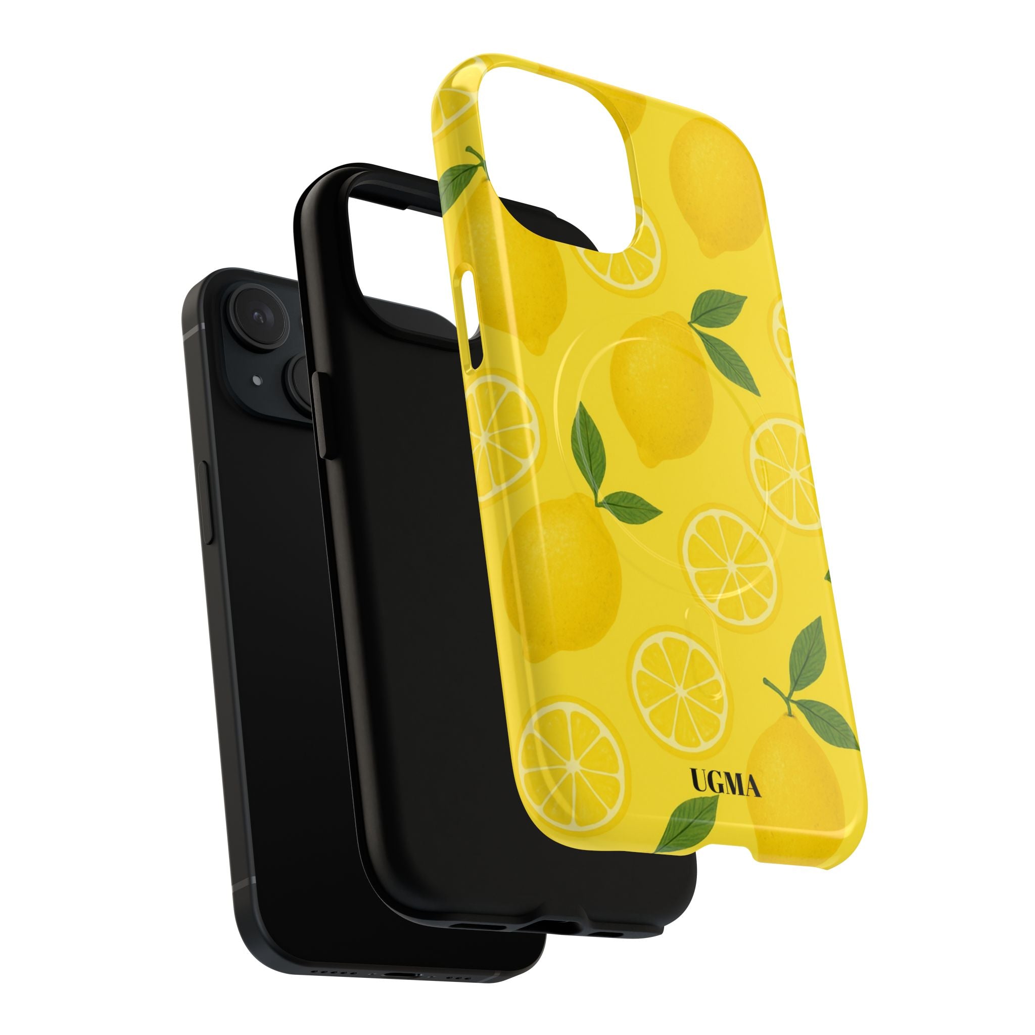 Lemon Pattern Tough Magnetic Phone Case — Bright Citrus Protective Cover