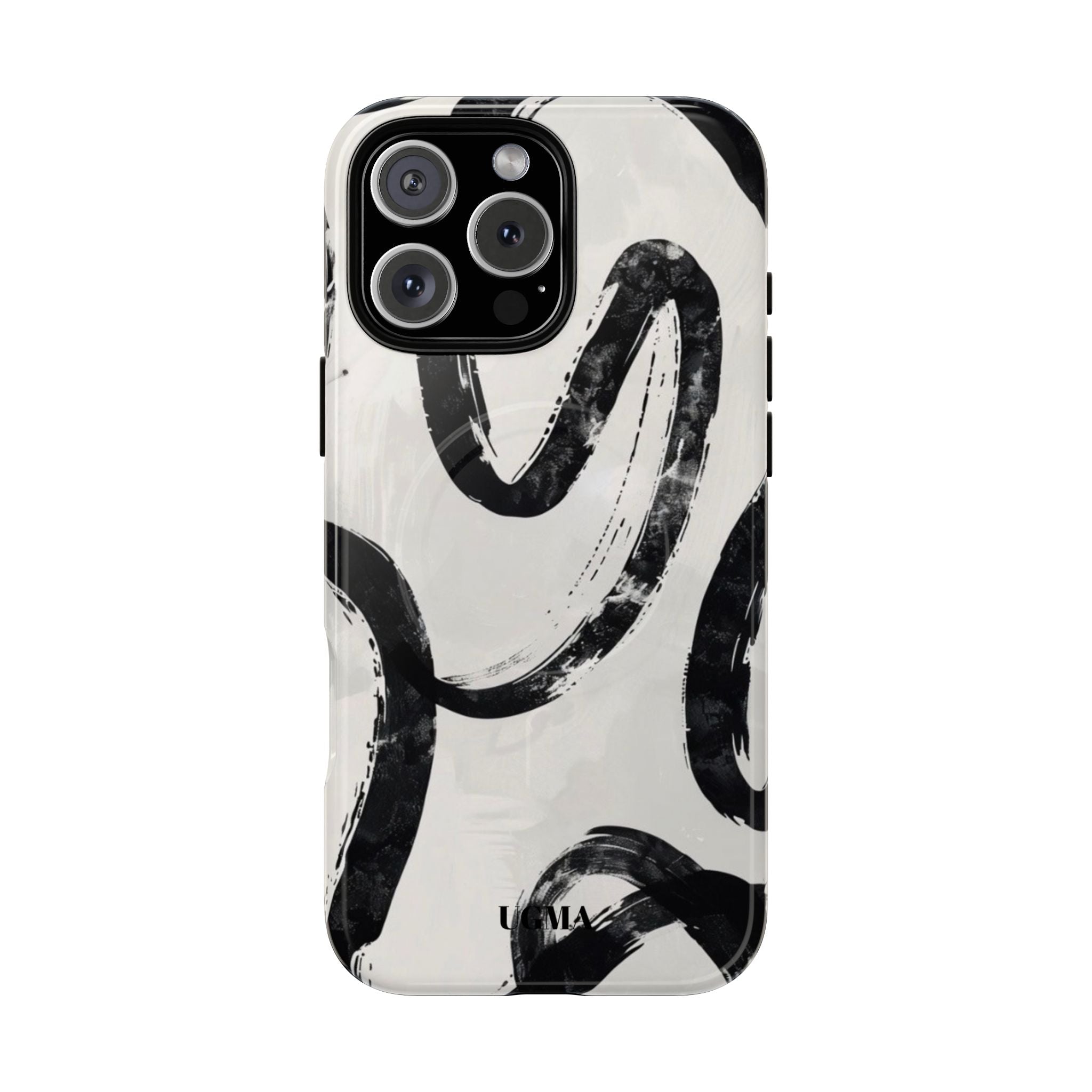 Abstract Black Brushstroke Tough Magnetic Phone Case — Protective Magnetic iPhone Cover