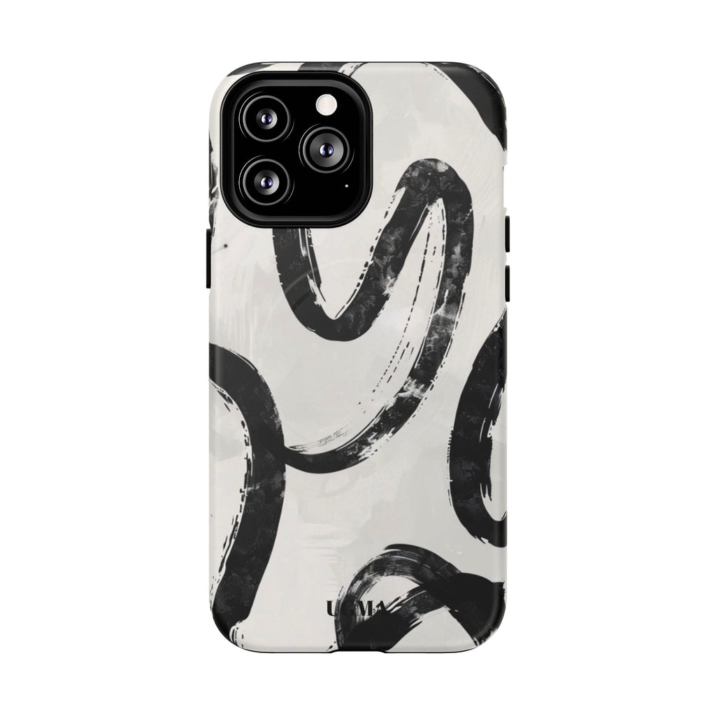 Abstract Black Brushstroke Tough Magnetic Phone Case — Protective Magnetic iPhone Cover