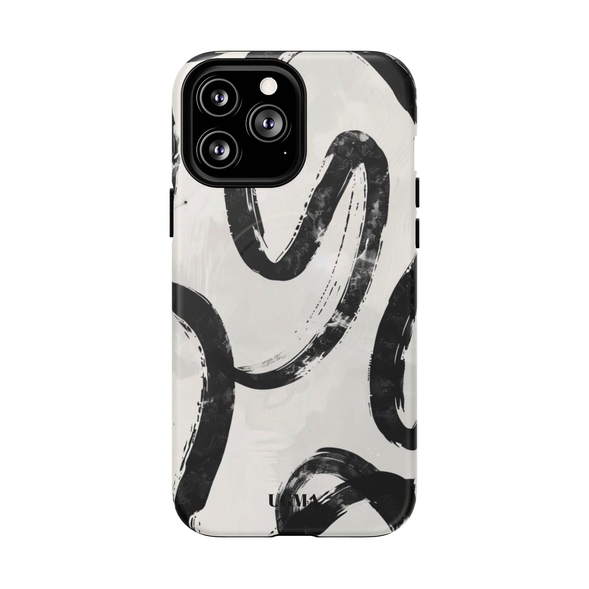 Abstract Black Brushstroke Tough Magnetic Phone Case — Protective Magnetic iPhone Cover
