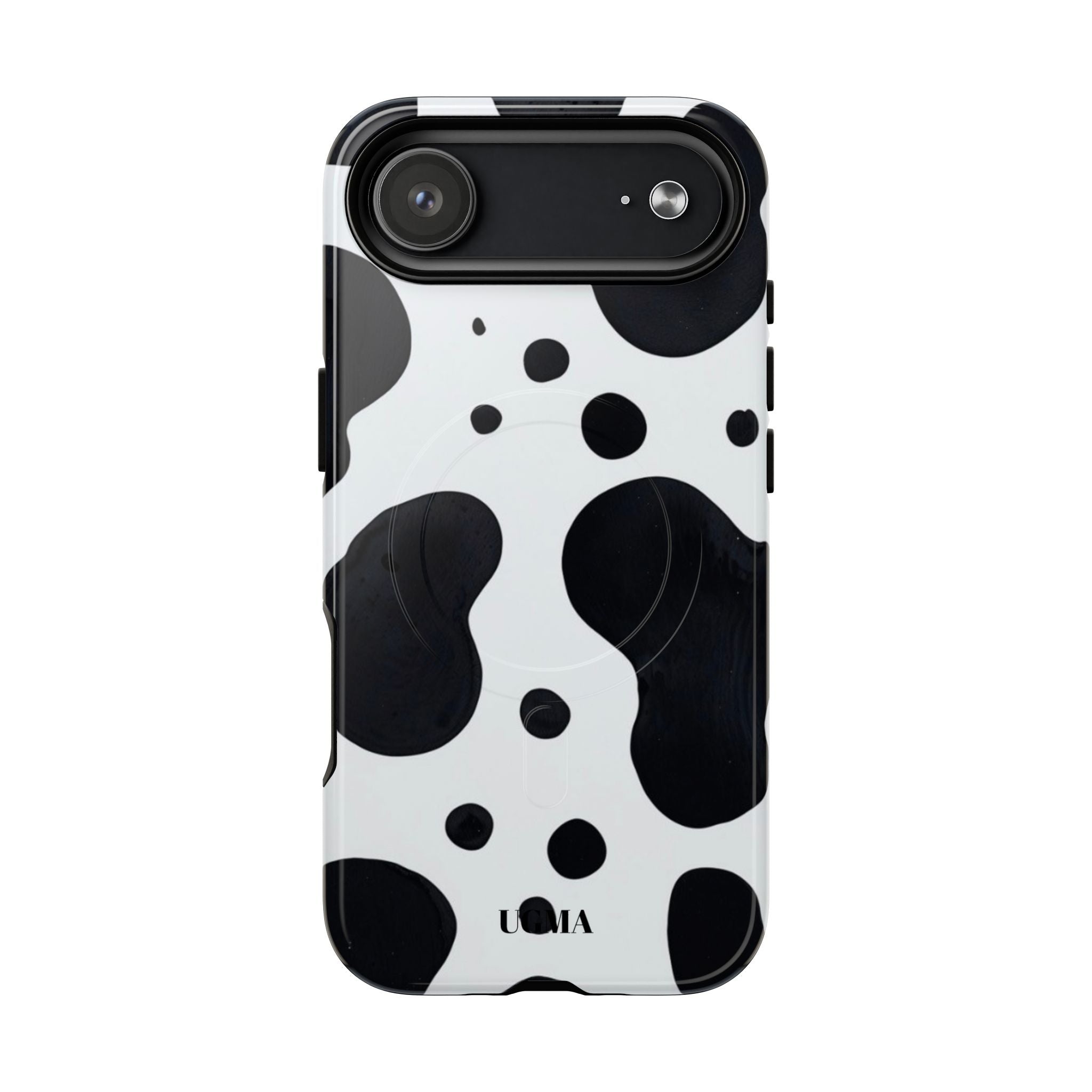 Cow Print Tough Magnetic Phone Case — Black & White Protective iPhone Cover