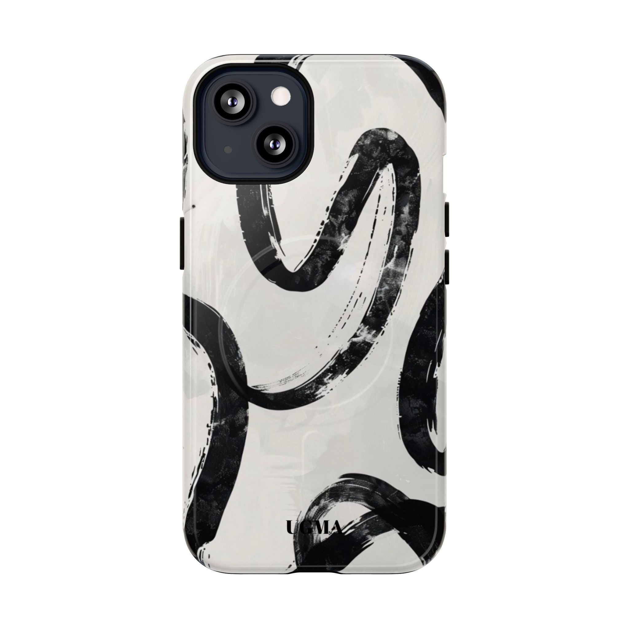Abstract Black Brushstroke Tough Magnetic Phone Case — Protective Magnetic iPhone Cover
