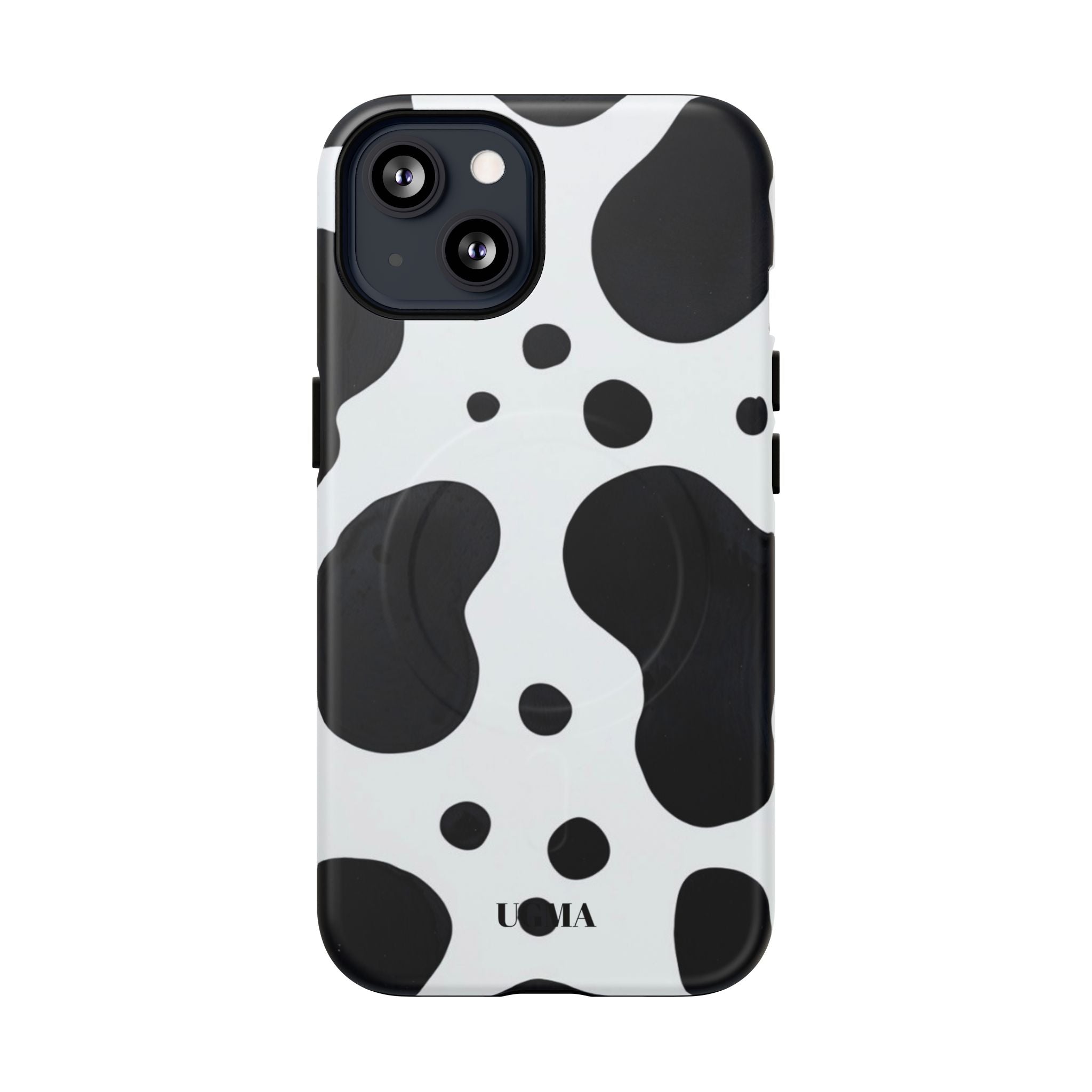 Cow Print Tough Magnetic Phone Case — Black & White Protective iPhone Cover