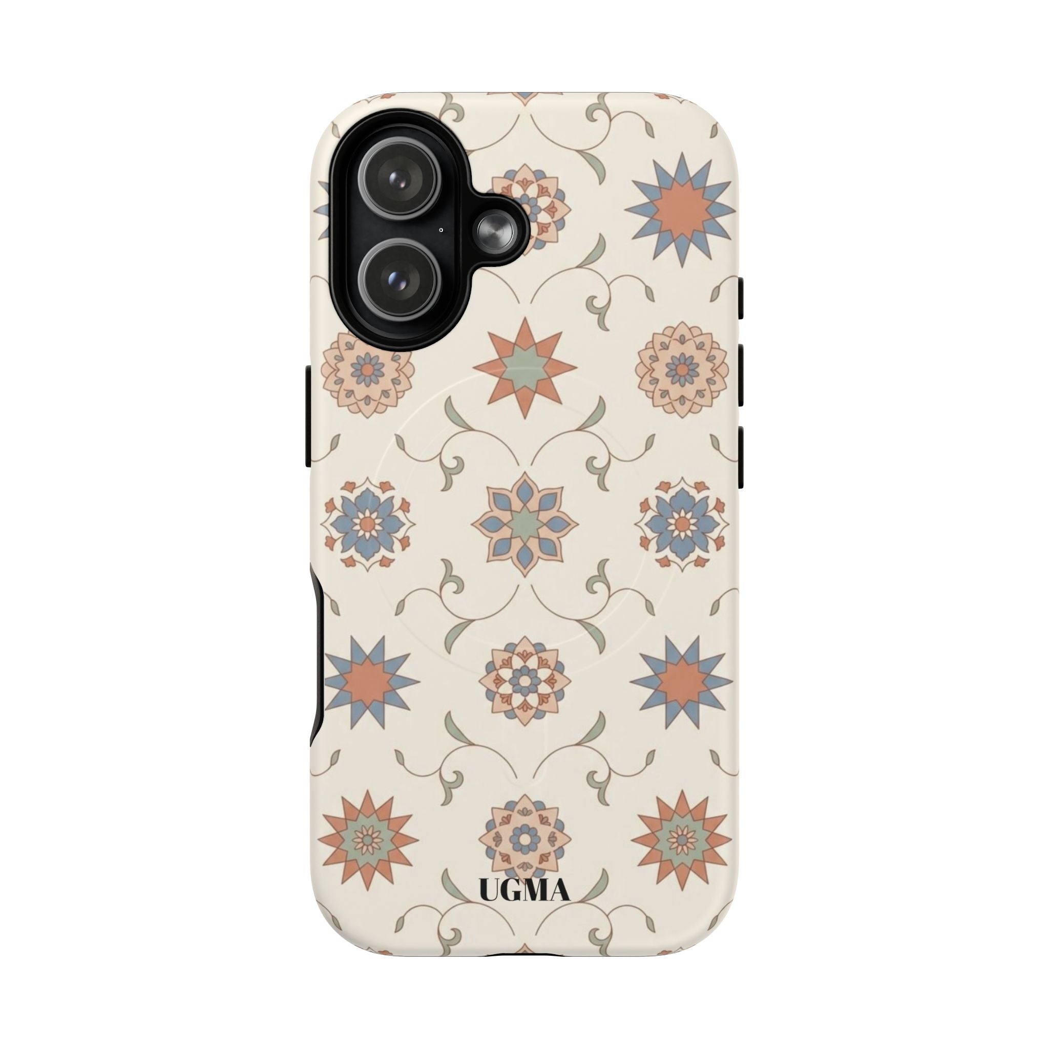 Floral Moroccan Tough Magnetic Phone Case — Boho Vintage Star Tile Design
