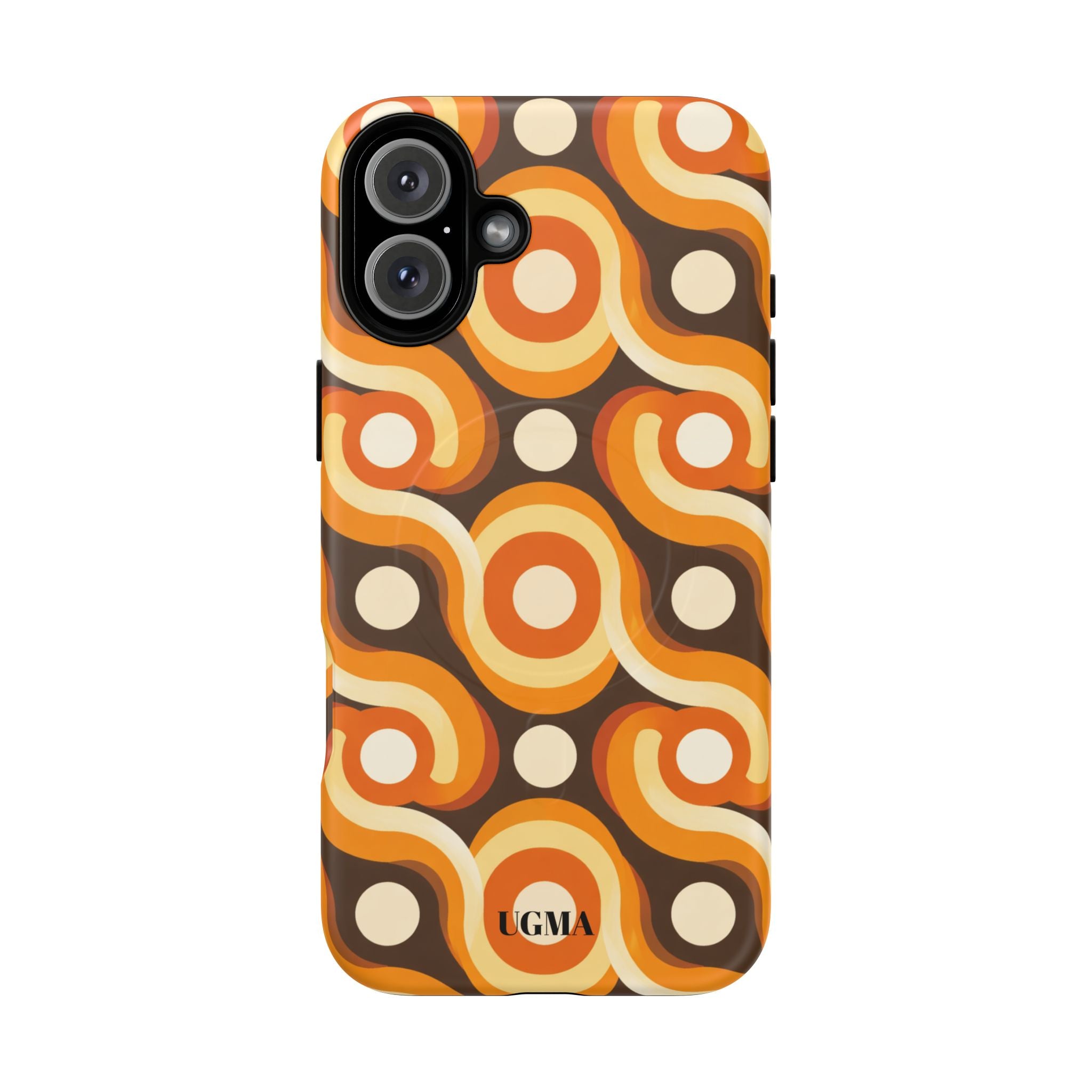 Retro Orange Swirl Phone Case — Tough Magnetic Protective Case