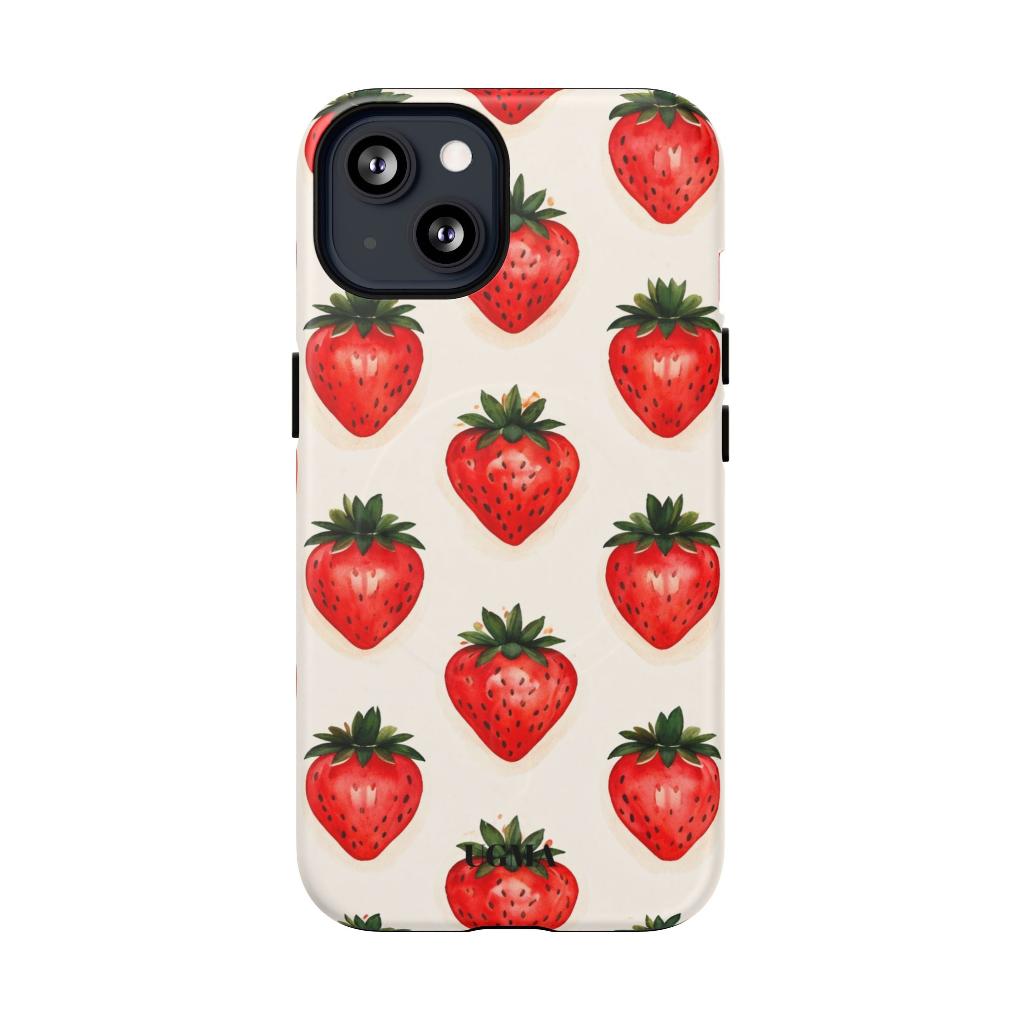 Strawberry Pattern Tough Magnetic Phone Case — Cute Fruit iPhone Cover