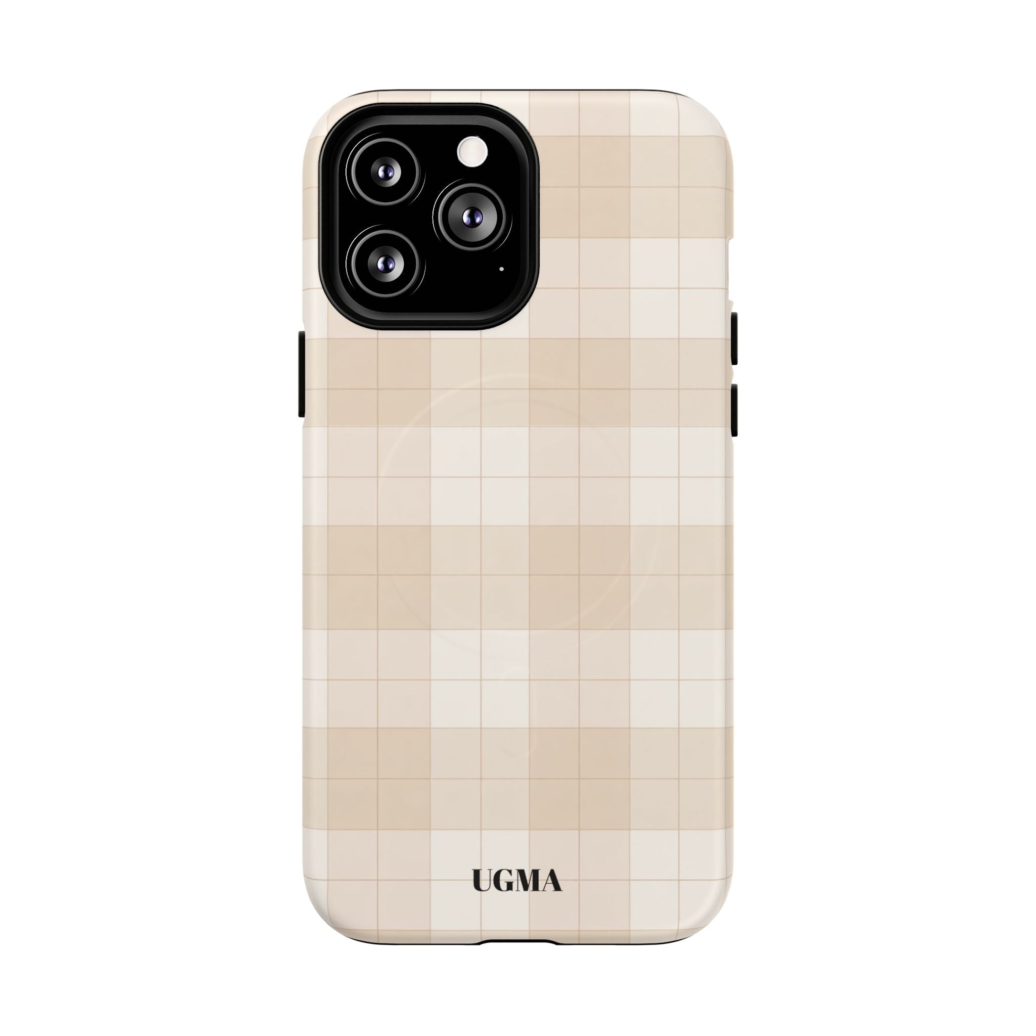 Beige Plaid Magnetic Phone Case — Tough Magnetic Protective iPhone Cover