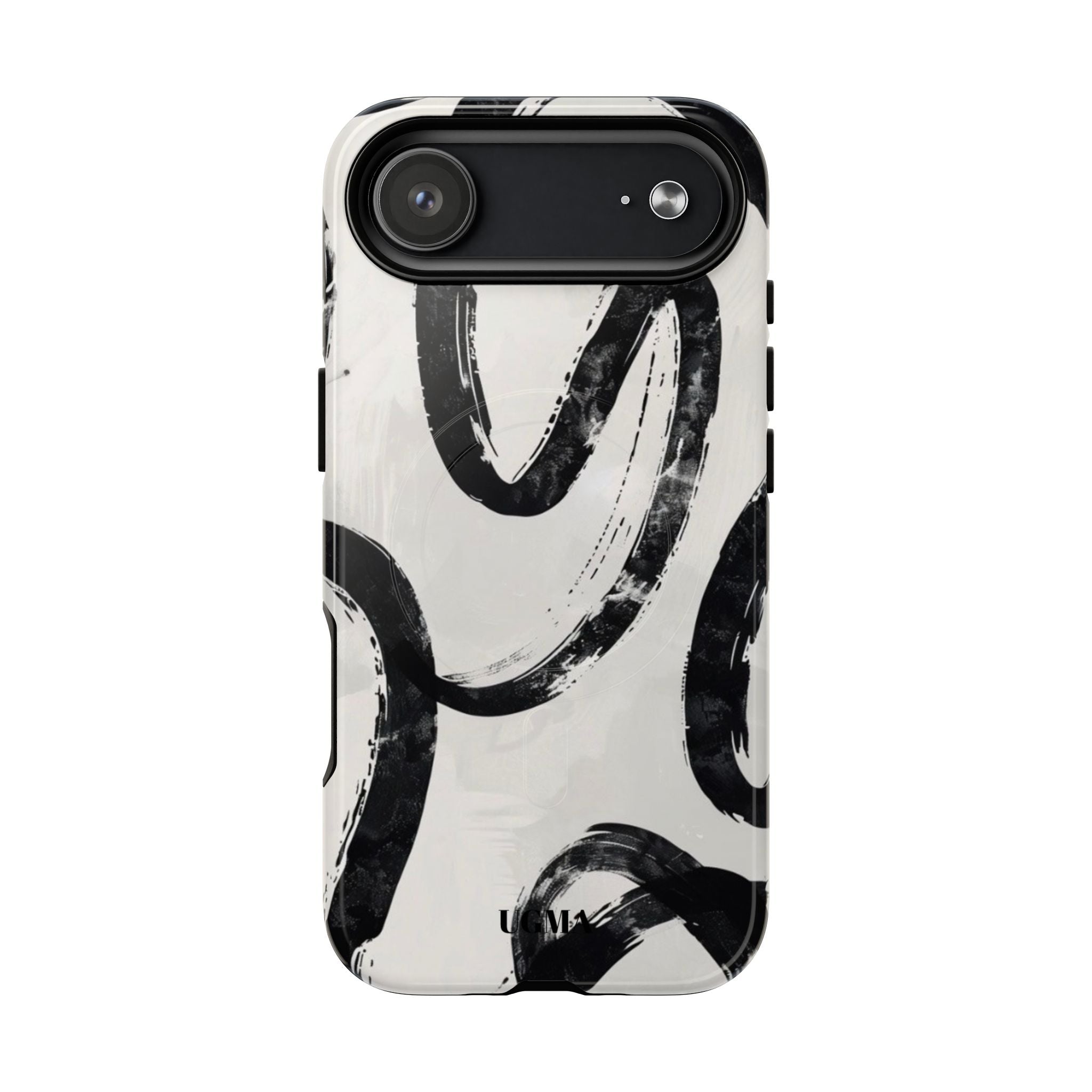 Abstract Black Brushstroke Tough Magnetic Phone Case — Protective Magnetic iPhone Cover