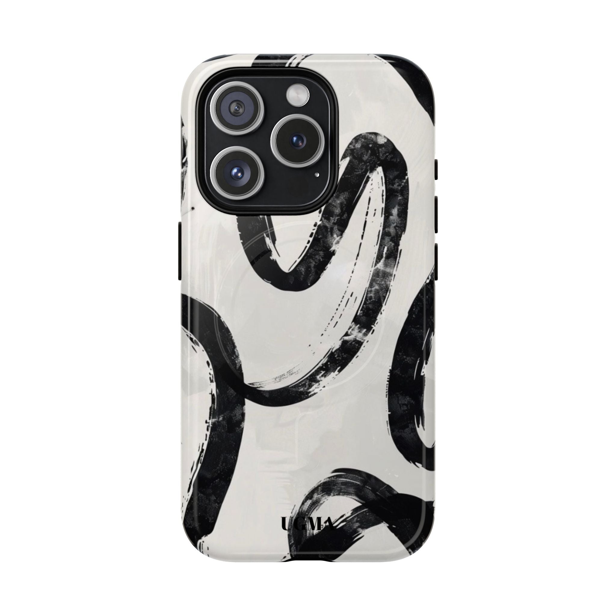 Abstract Black Brushstroke Tough Magnetic Phone Case — Protective Magnetic iPhone Cover