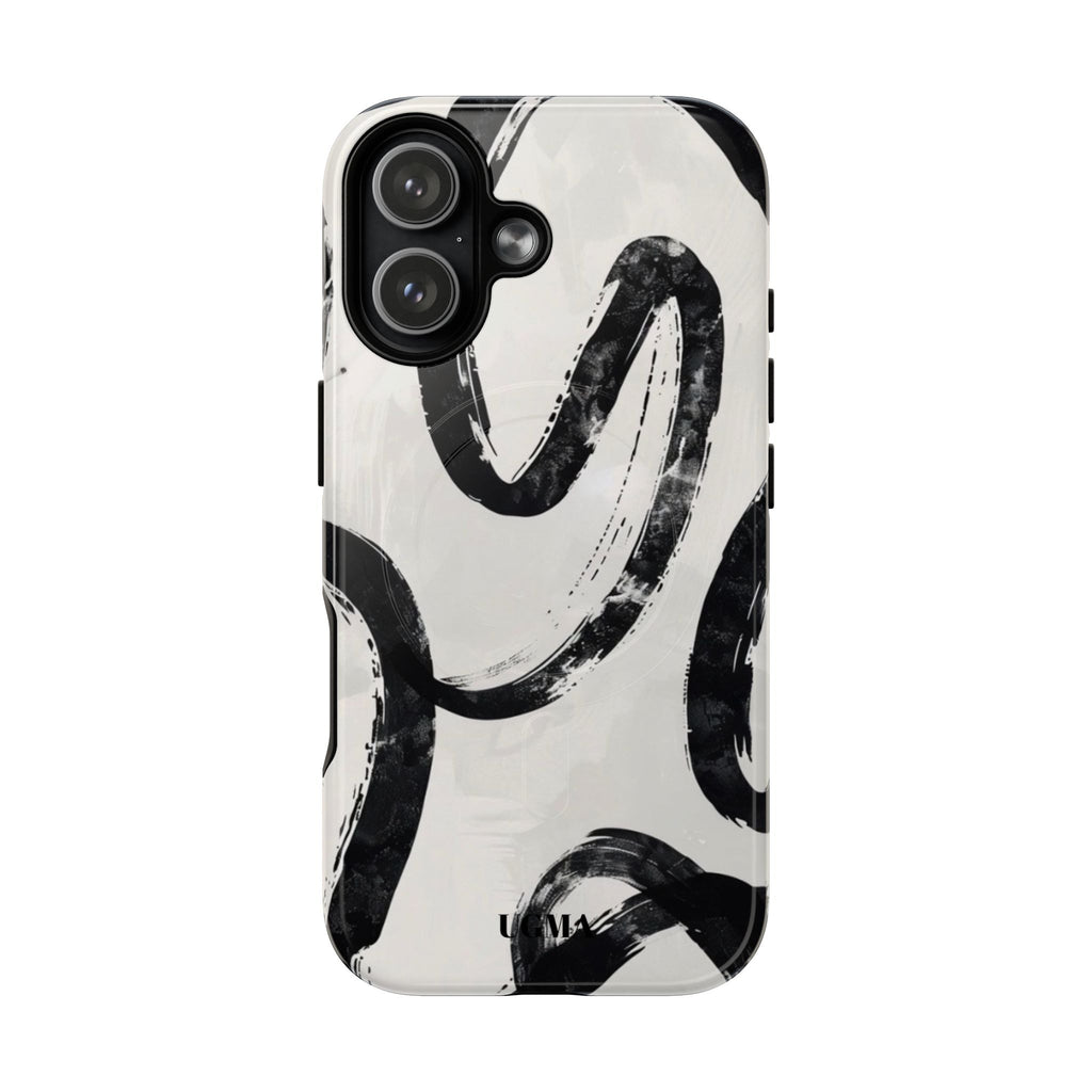 Abstract Black Brushstroke Tough Magnetic Phone Case — Protective Magnetic iPhone Cover
