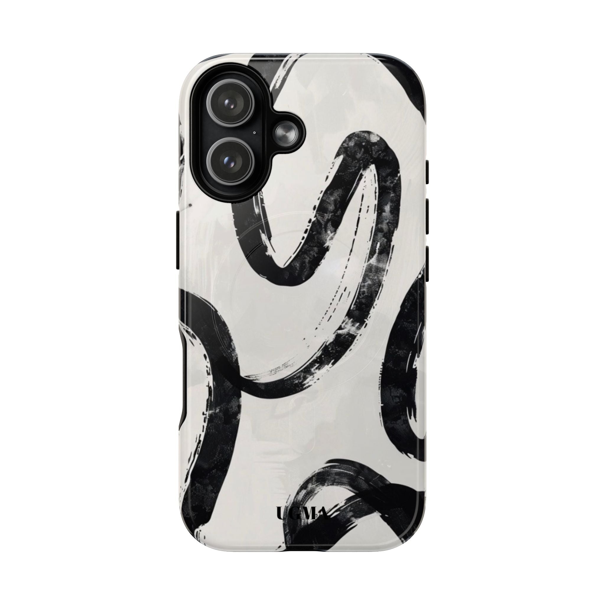 Abstract Black Brushstroke Tough Magnetic Phone Case — Protective Magnetic iPhone Cover