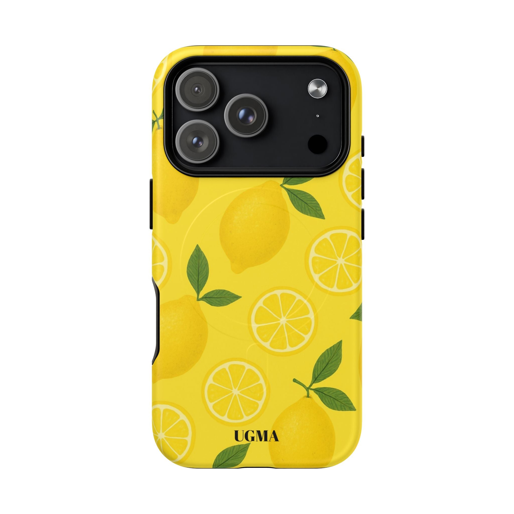 Lemon Pattern Tough Magnetic Phone Case — Bright Citrus Protective Cover