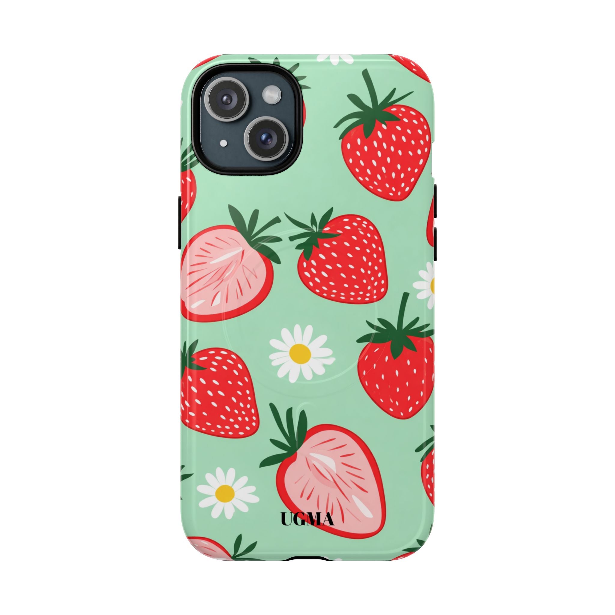 Strawberry Daisy Tough Magnetic Phone Case — Protective Floral iPhone Cover