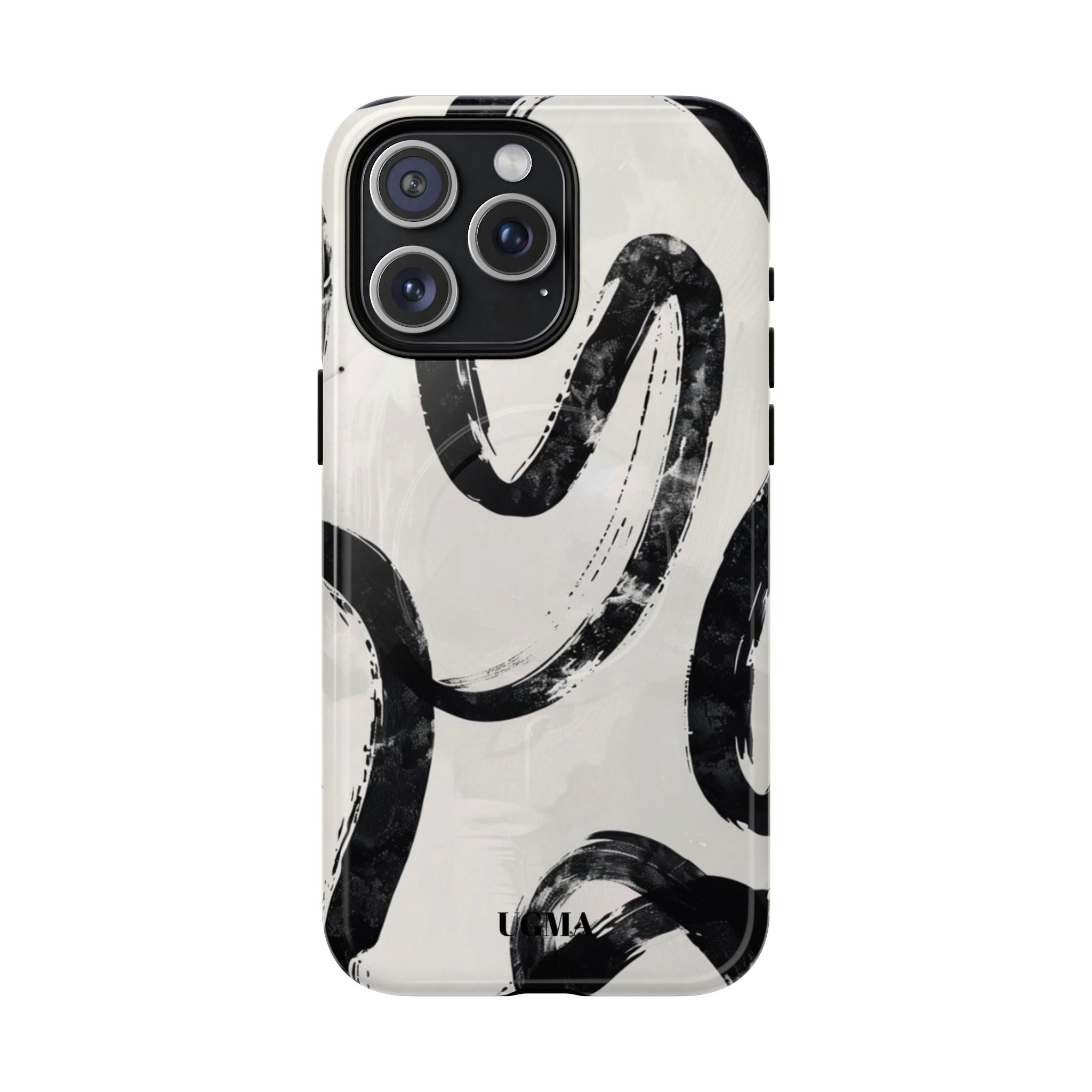 Abstract Black Brushstroke Tough Magnetic Phone Case — Protective Magnetic iPhone Cover
