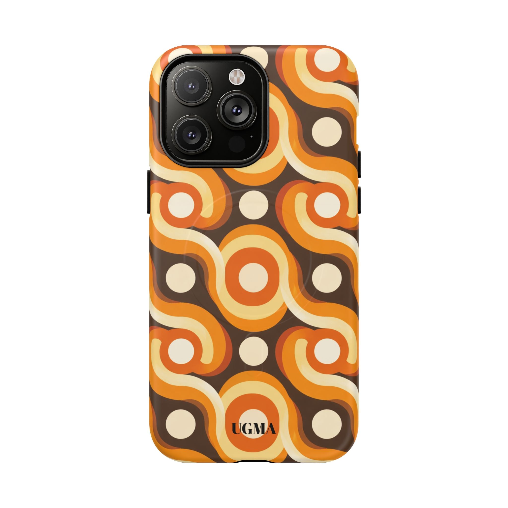 Retro Orange Swirl Phone Case — Tough Magnetic Protective Case