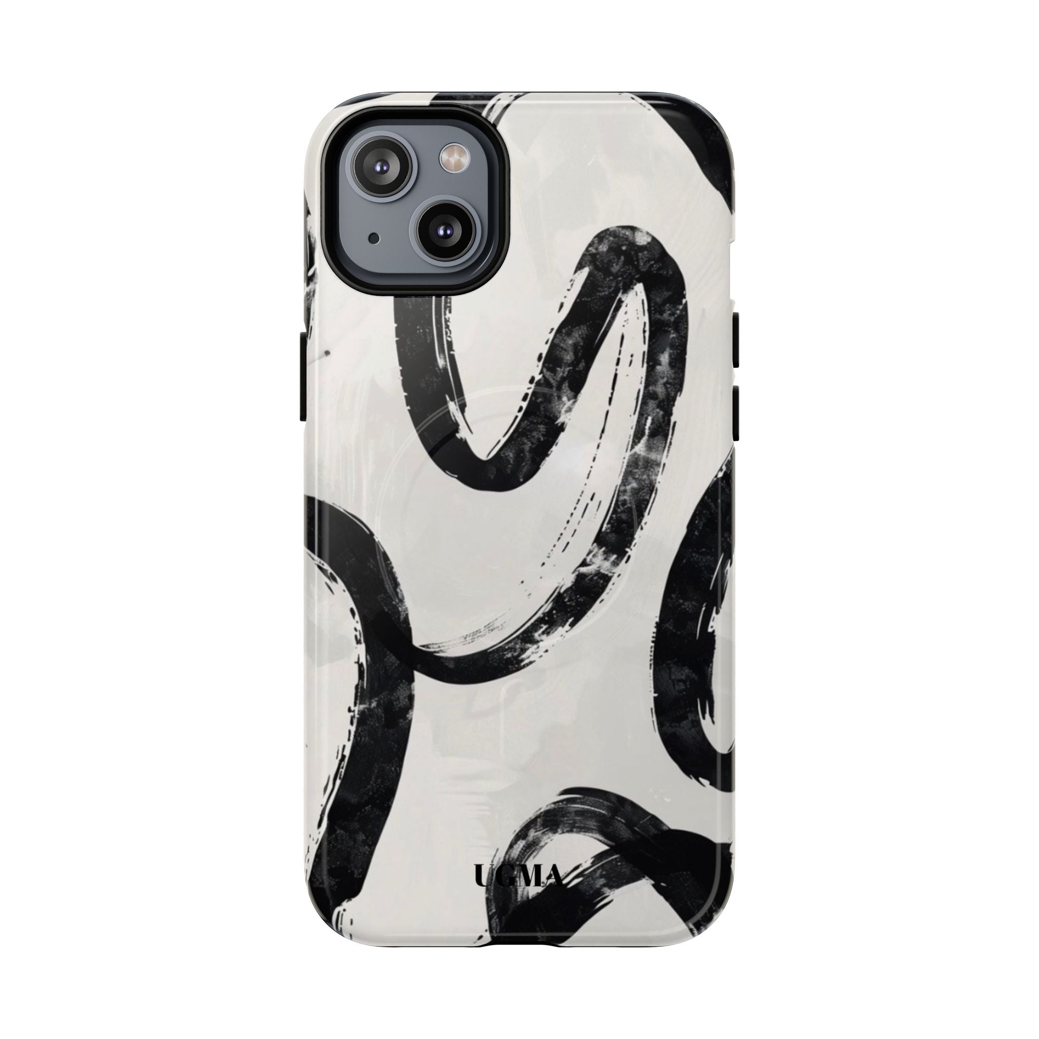 Abstract Black Brushstroke Tough Magnetic Phone Case — Protective Magnetic iPhone Cover