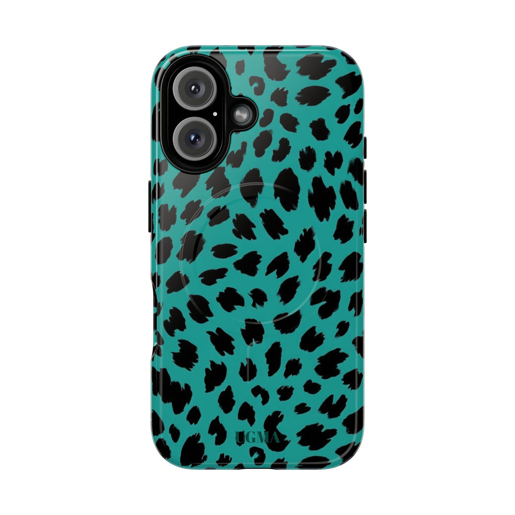 Teal Leopard Tough Magnetic Phone Case — Protective Magnetic iPhone Cover
