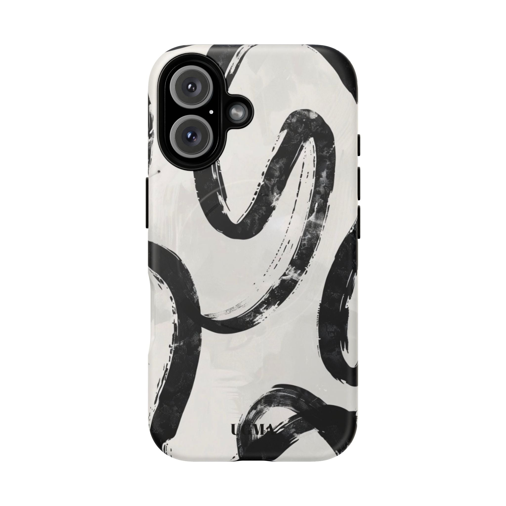 Abstract Black Brushstroke Tough Magnetic Phone Case — Protective Magnetic iPhone Cover