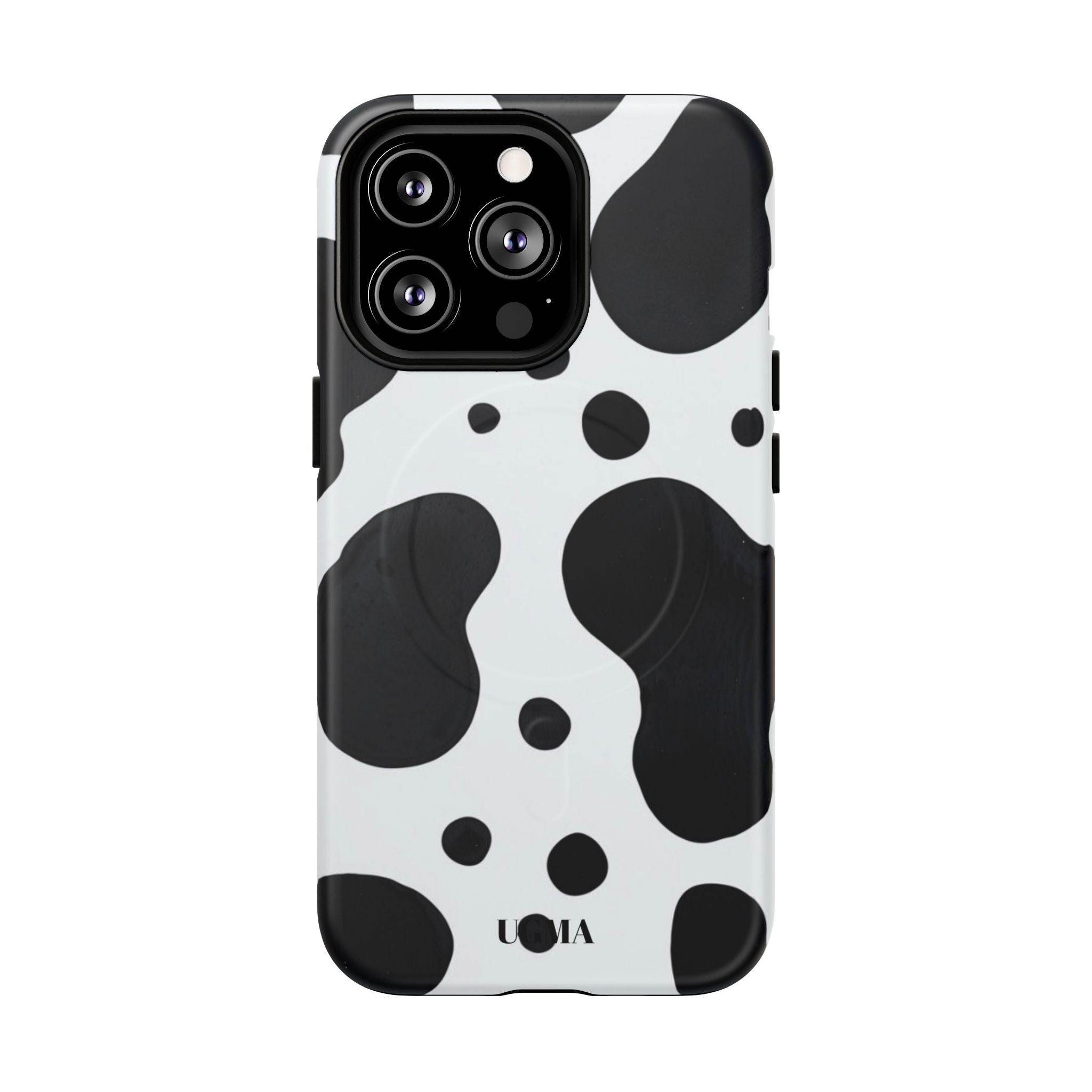 Cow Print Tough Magnetic Phone Case — Black & White Protective iPhone Cover