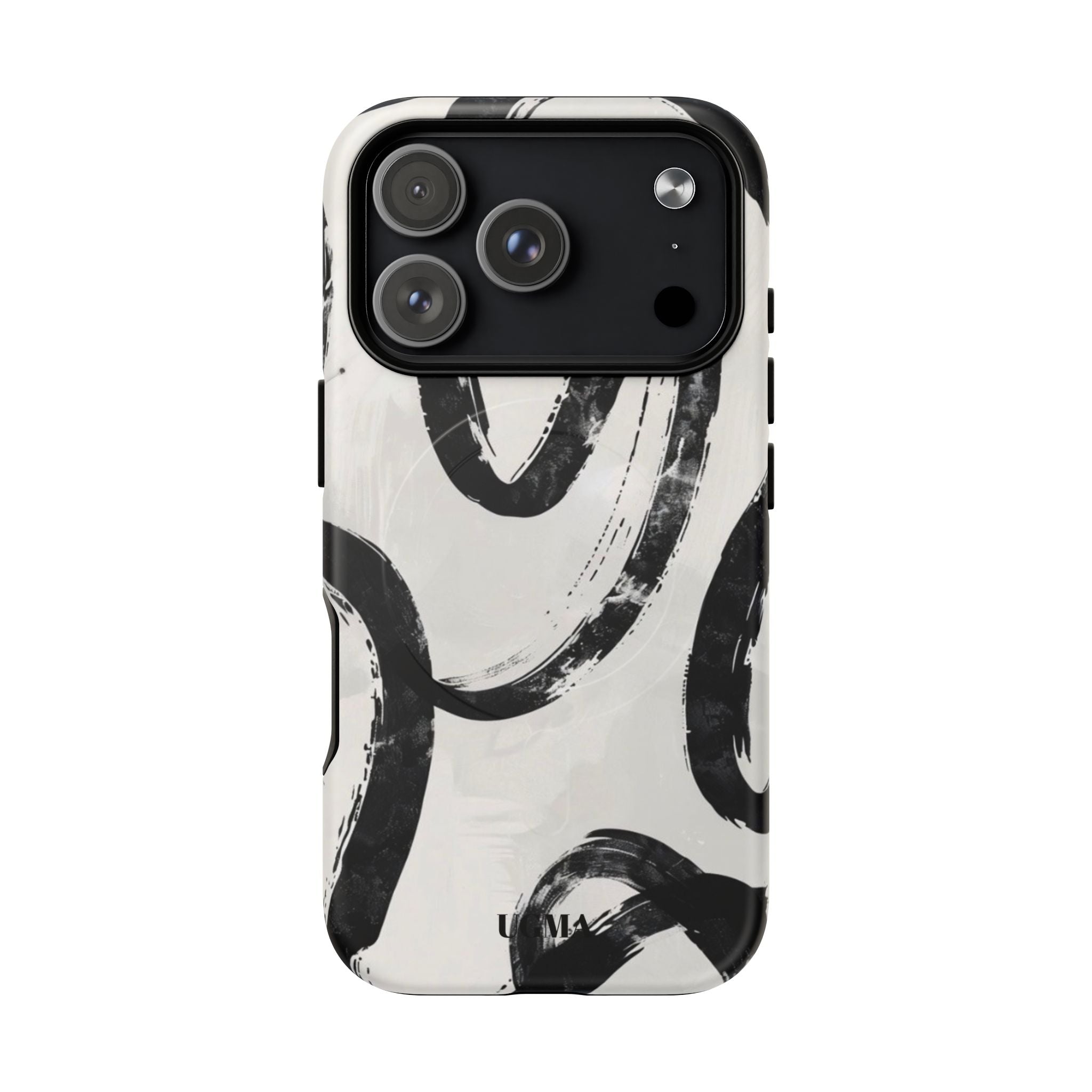 Abstract Black Brushstroke Tough Magnetic Phone Case — Protective Magnetic iPhone Cover