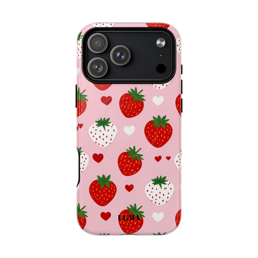 Strawberry Hearts Magnetic Phone Case Tough Magnetic Protective Case