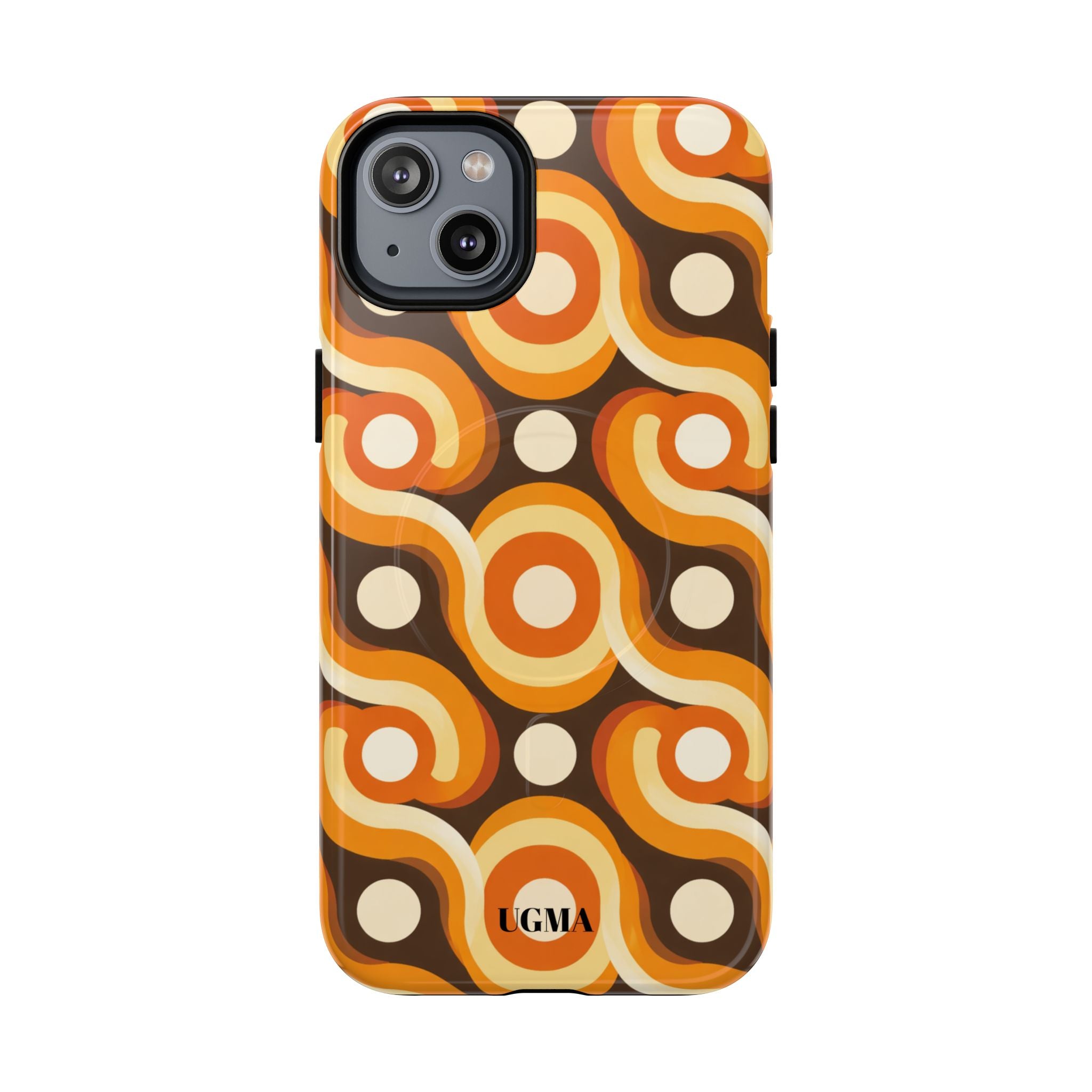 Retro Orange Swirl Phone Case — Tough Magnetic Protective Case