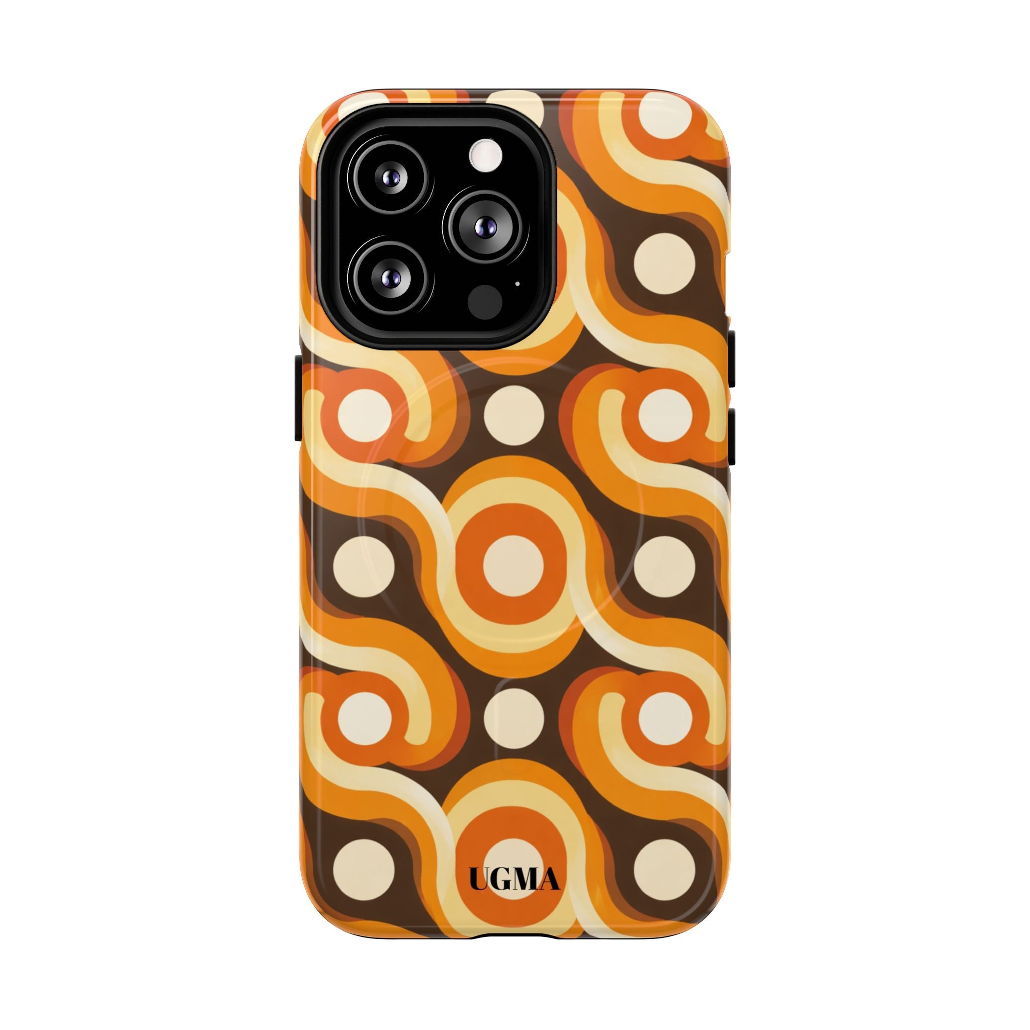 Retro Orange Swirl Phone Case — Tough Magnetic Protective Case