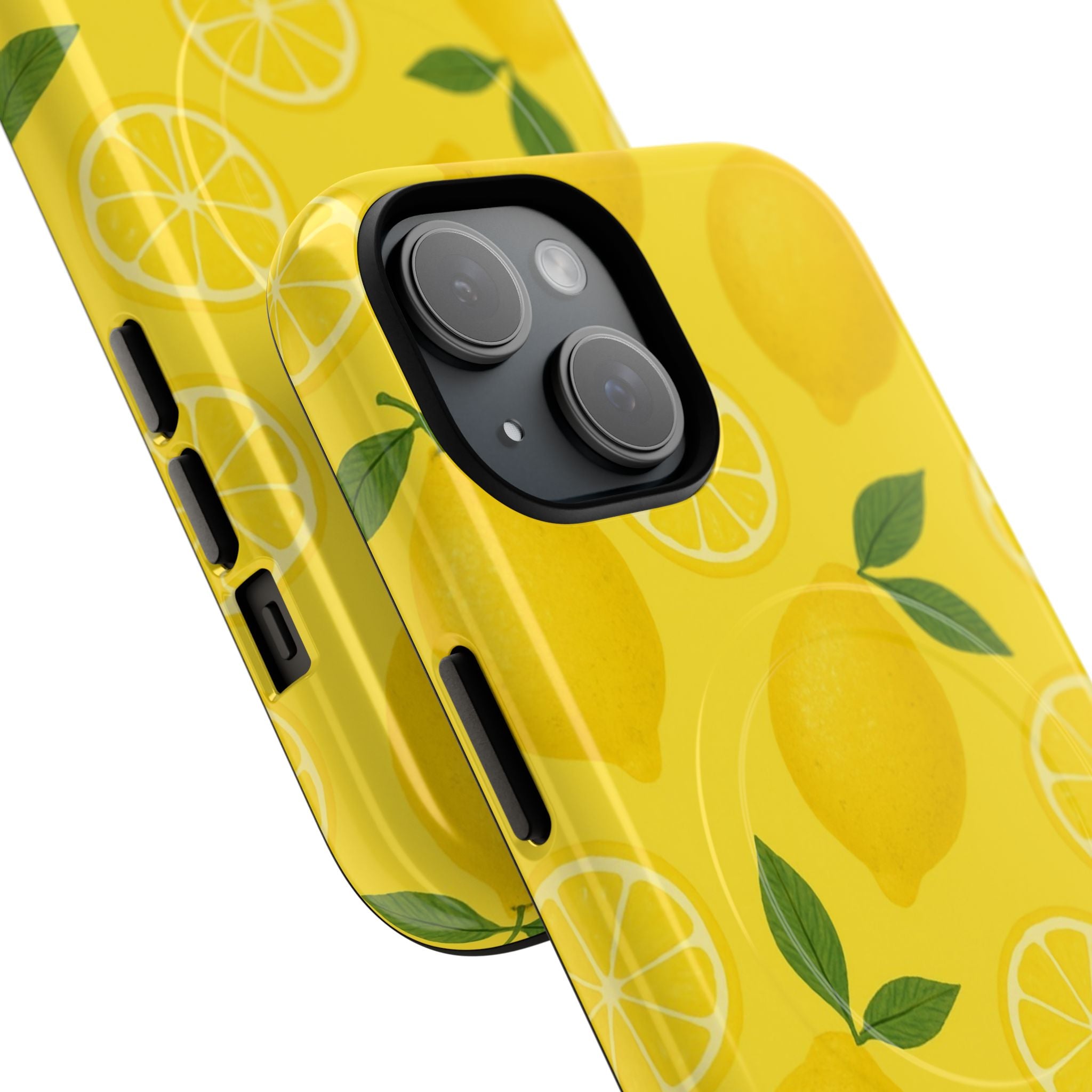 Lemon Pattern Tough Magnetic Phone Case — Bright Citrus Protective Cover