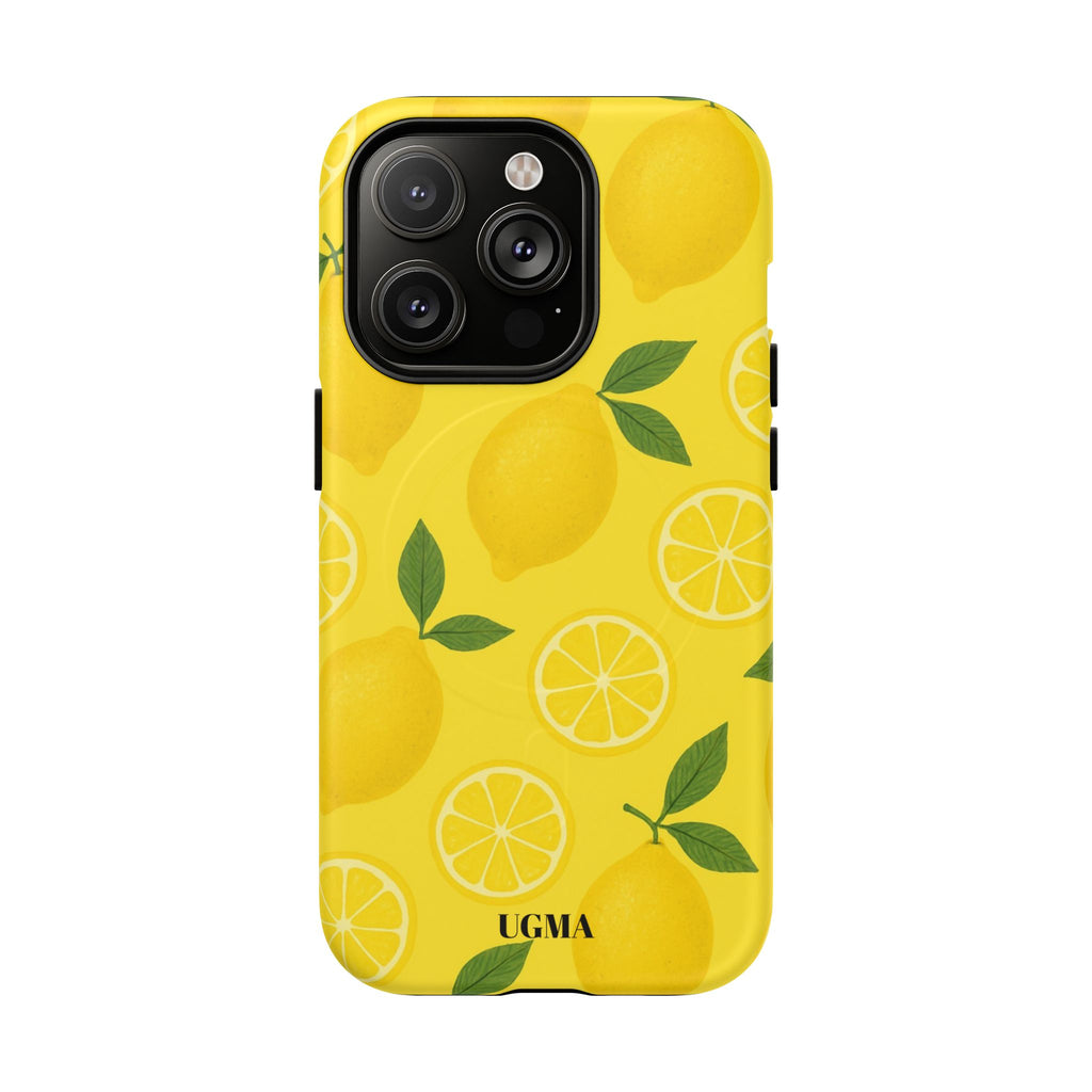 Lemon Pattern Tough Magnetic Phone Case — Bright Citrus Protective Cover