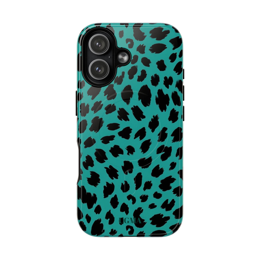 Teal Leopard Tough Magnetic Phone Case — Protective Magnetic iPhone Cover