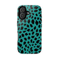 Teal Leopard Tough Magnetic Phone Case — Protective Magnetic iPhone Cover