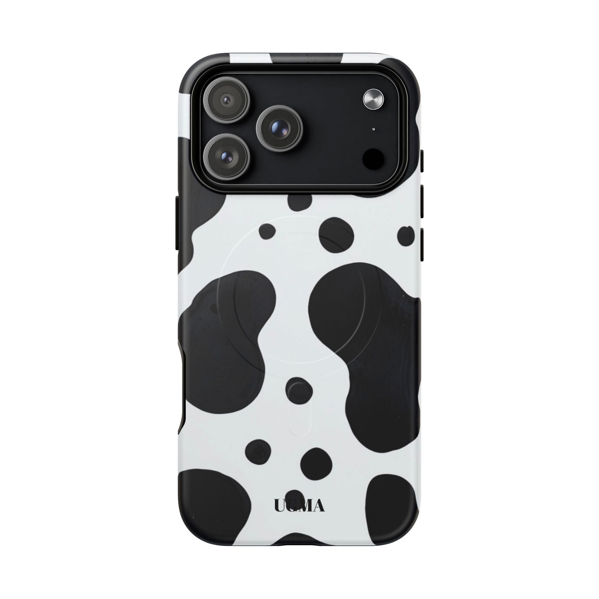 Cow Print Tough Magnetic Phone Case — Black & White Protective iPhone Cover