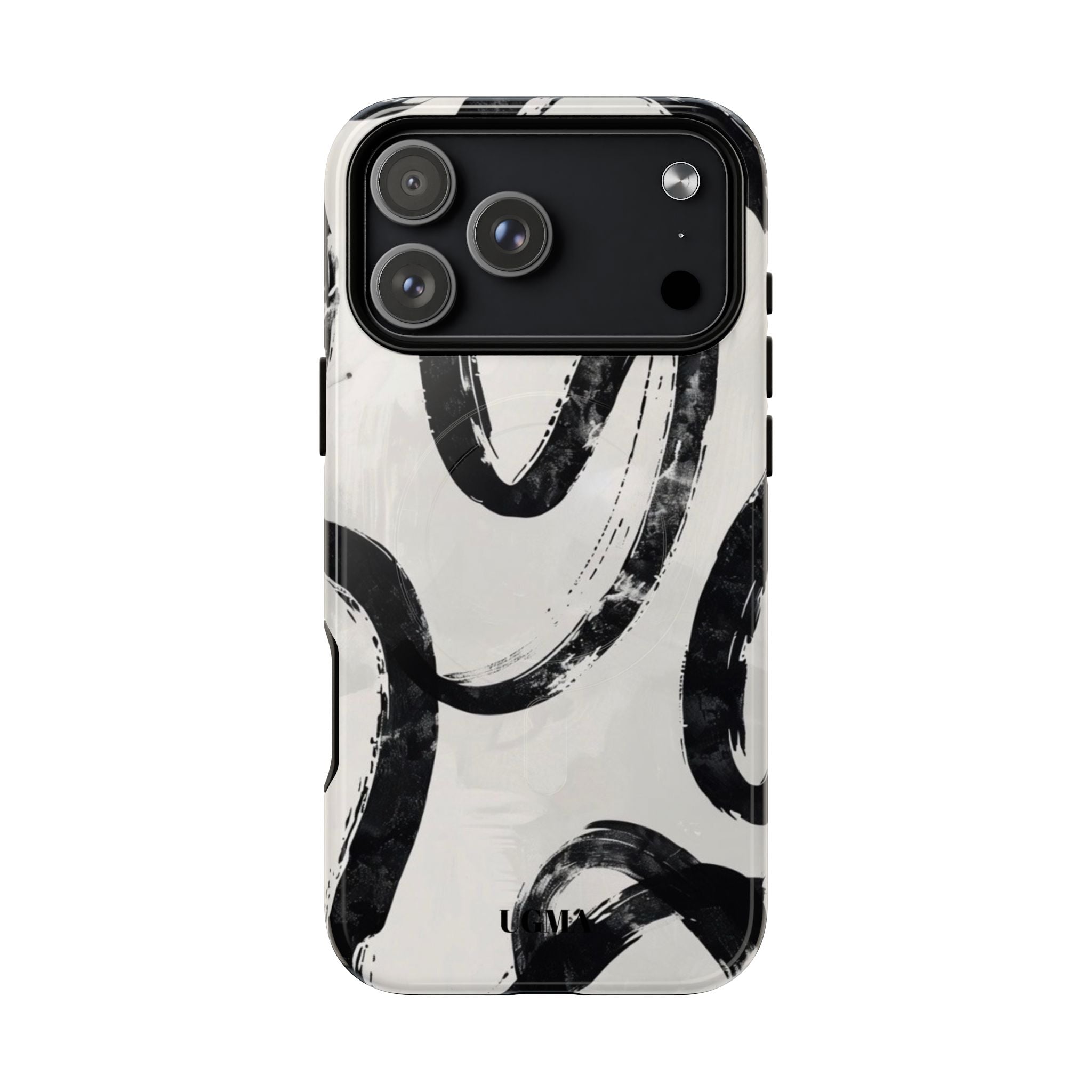Abstract Black Brushstroke Tough Magnetic Phone Case — Protective Magnetic iPhone Cover