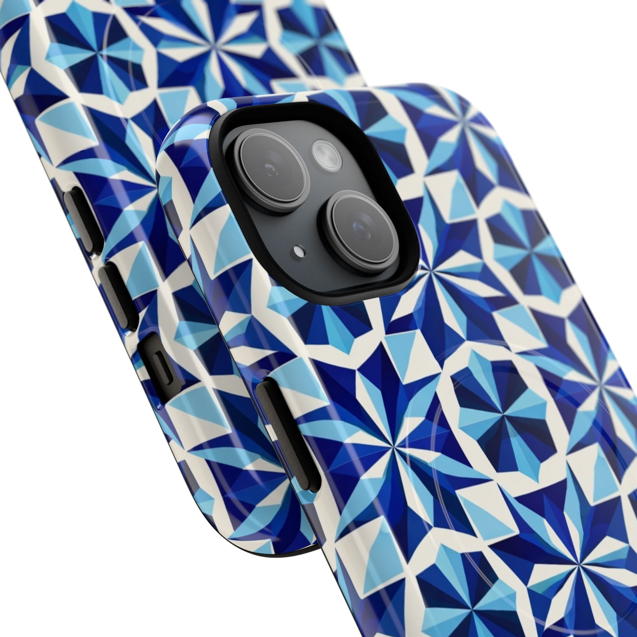 Blue Geometric Mosaic Tough Magnetic Phone Case