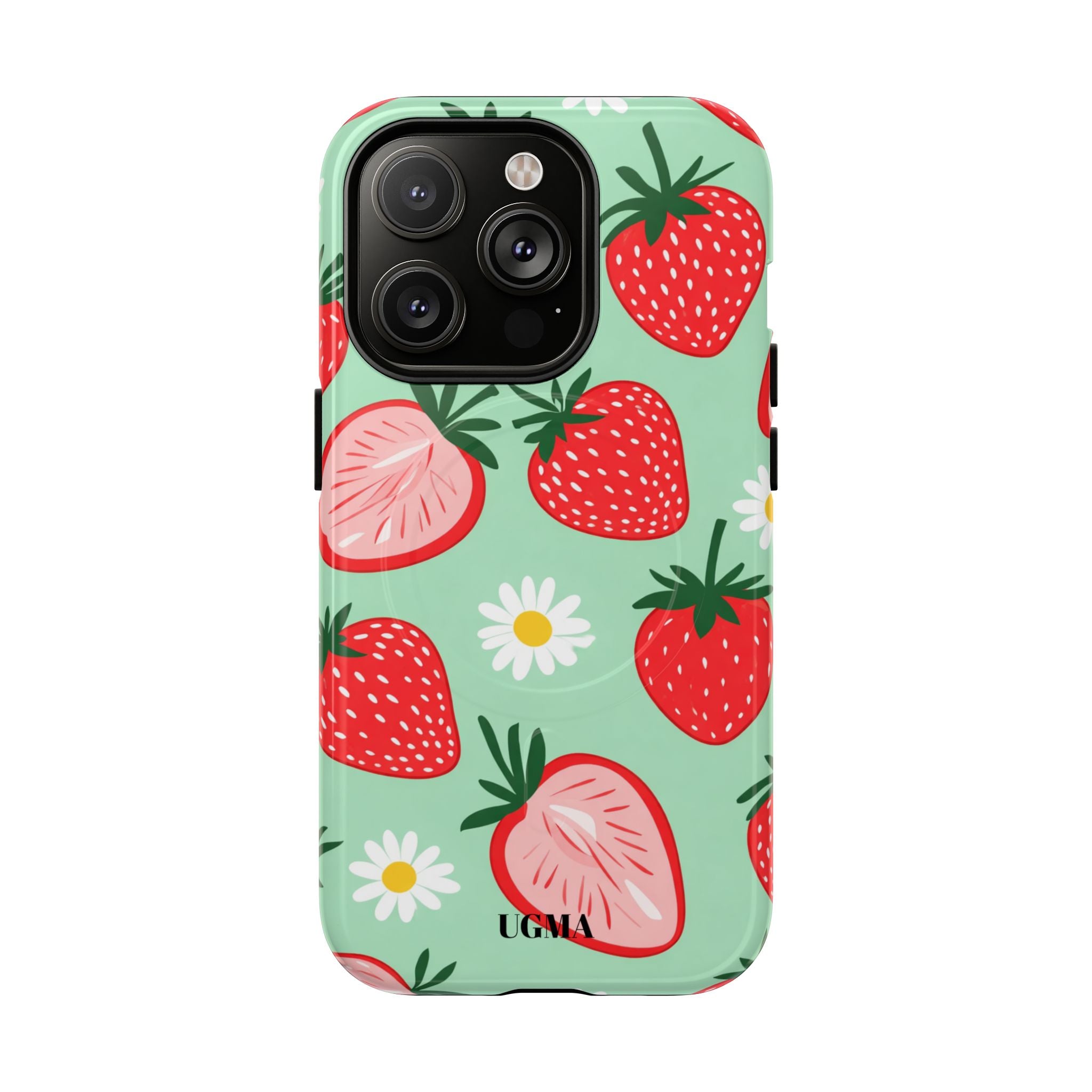 Strawberry Daisy Tough Magnetic Phone Case — Protective Floral iPhone Cover