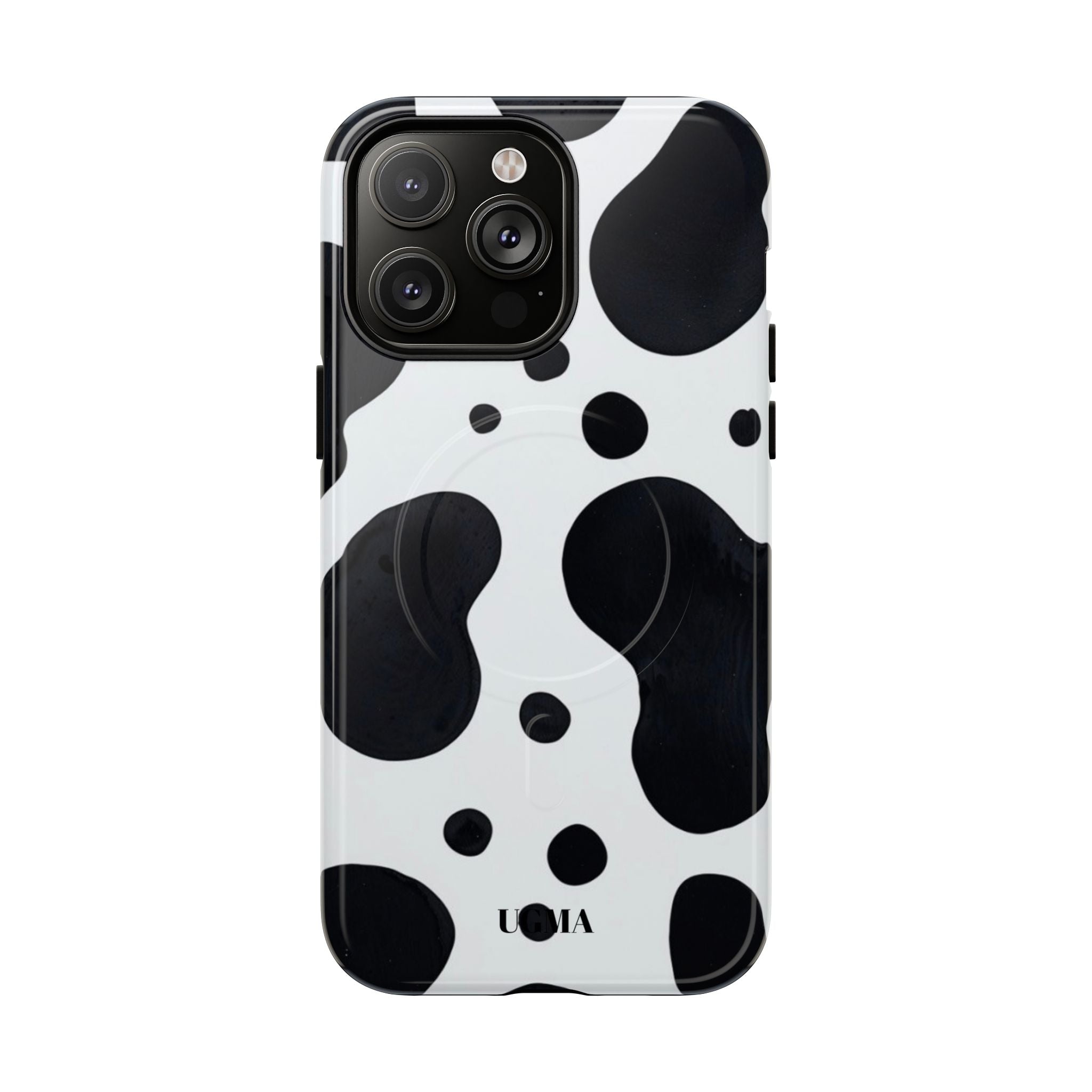 Cow Print Tough Magnetic Phone Case — Black & White Protective iPhone Cover
