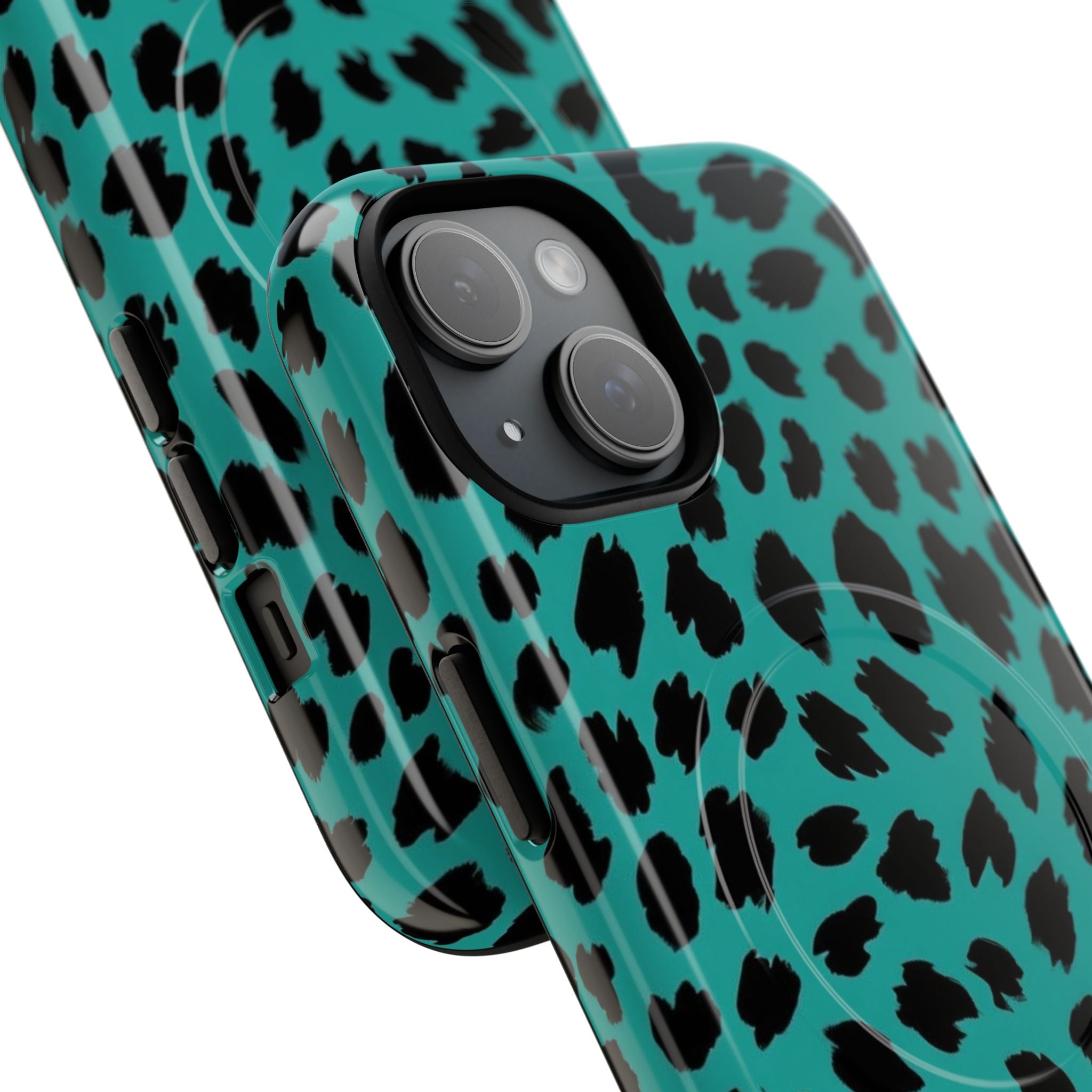 Teal Leopard Tough Magnetic Phone Case — Protective Magnetic iPhone Cover
