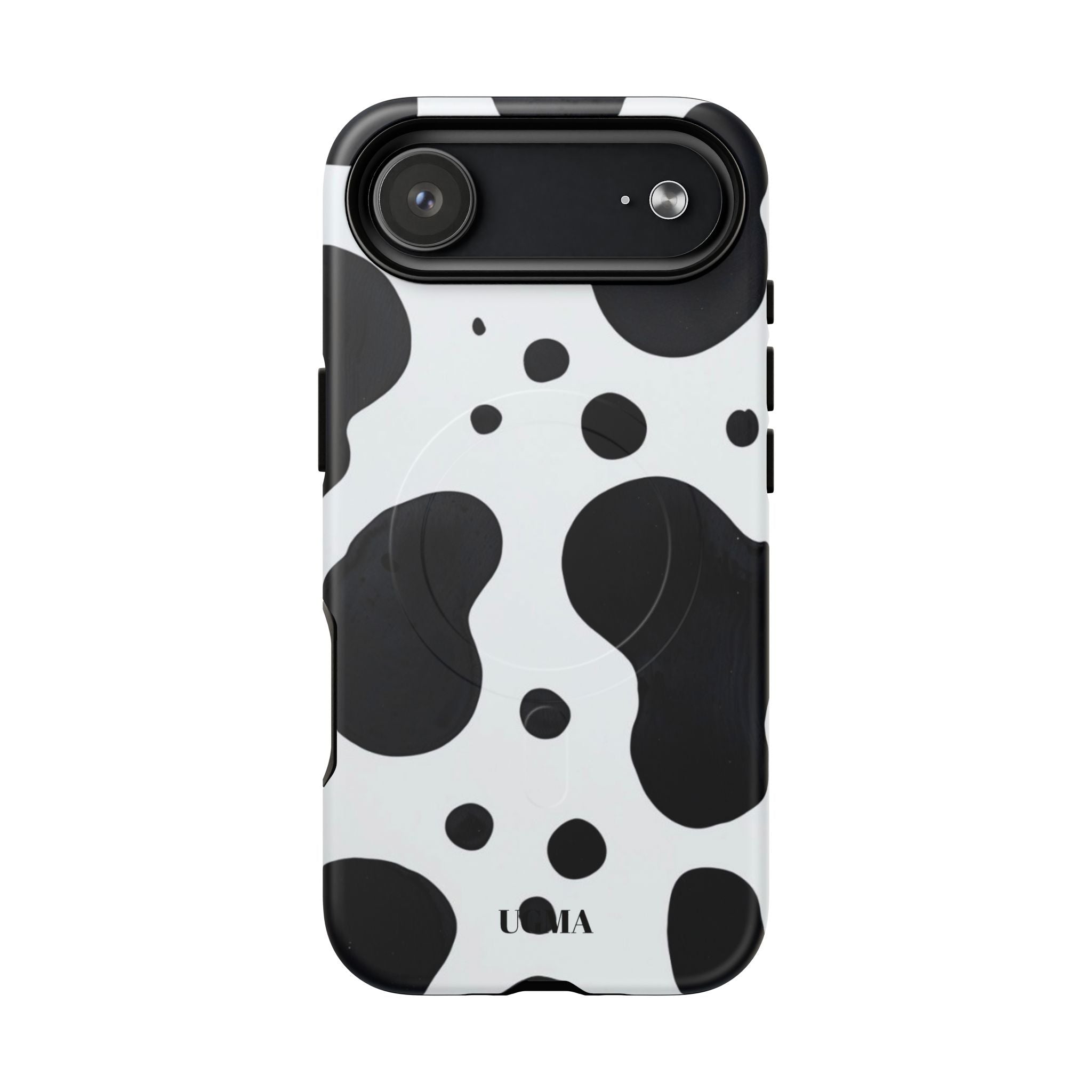 Cow Print Tough Magnetic Phone Case — Black & White Protective iPhone Cover