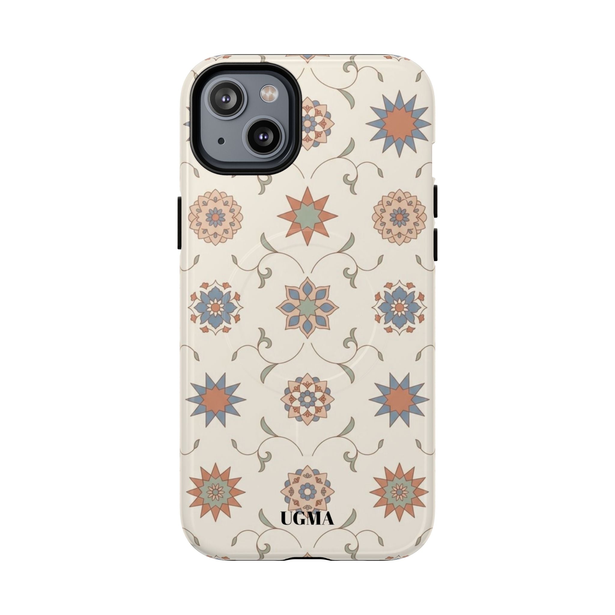 Floral Moroccan Tough Magnetic Phone Case — Boho Vintage Star Tile Design