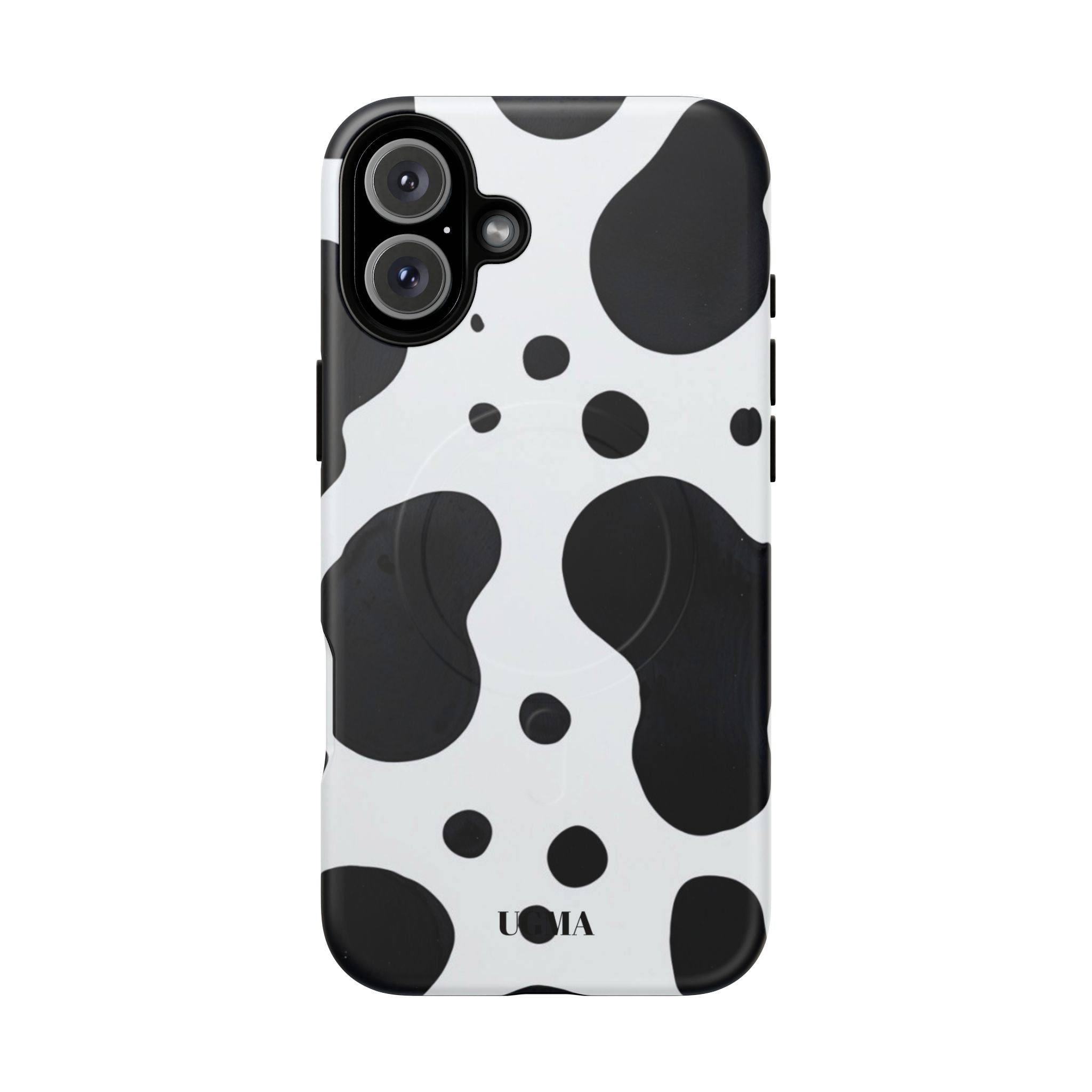 Cow Print Tough Magnetic Phone Case — Black & White Protective iPhone Cover