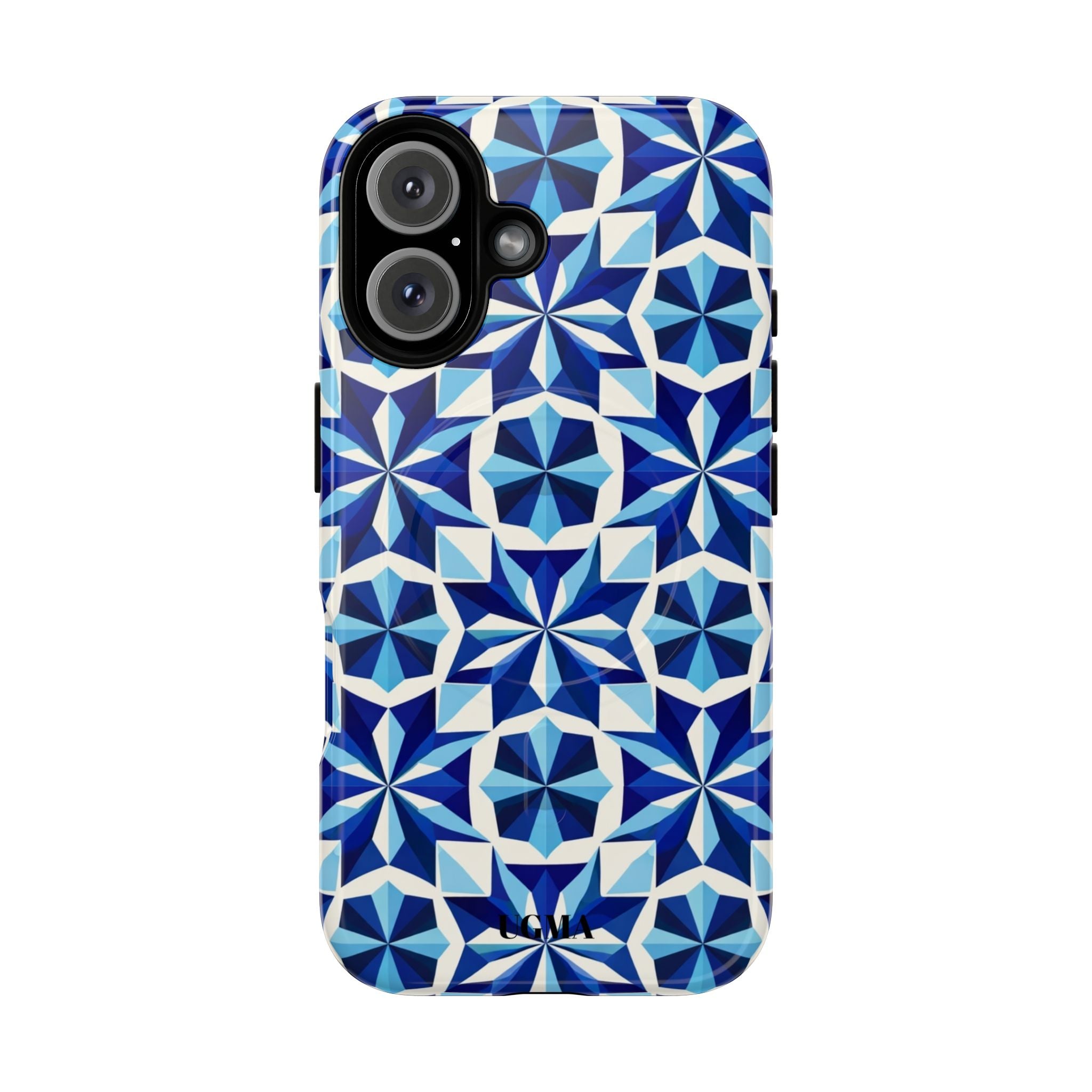Blue Geometric Mosaic Tough Magnetic Phone Case