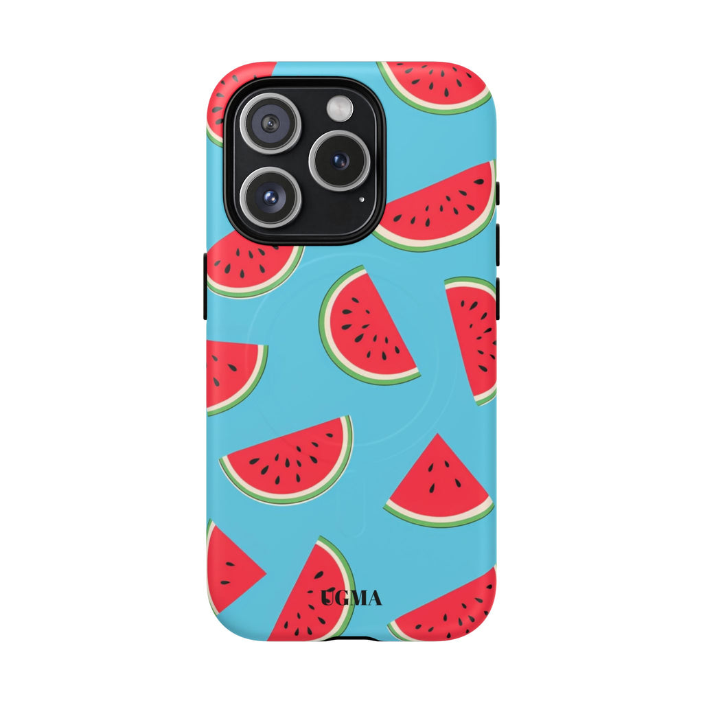 Watermelon Pattern Tough Magnetic Phone Case — Bright Summer Fruit Design