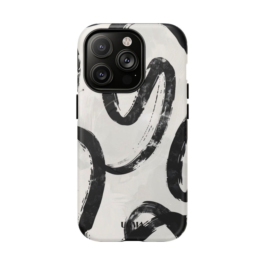 Abstract Black Brushstroke Tough Magnetic Phone Case — Protective Magnetic iPhone Cover